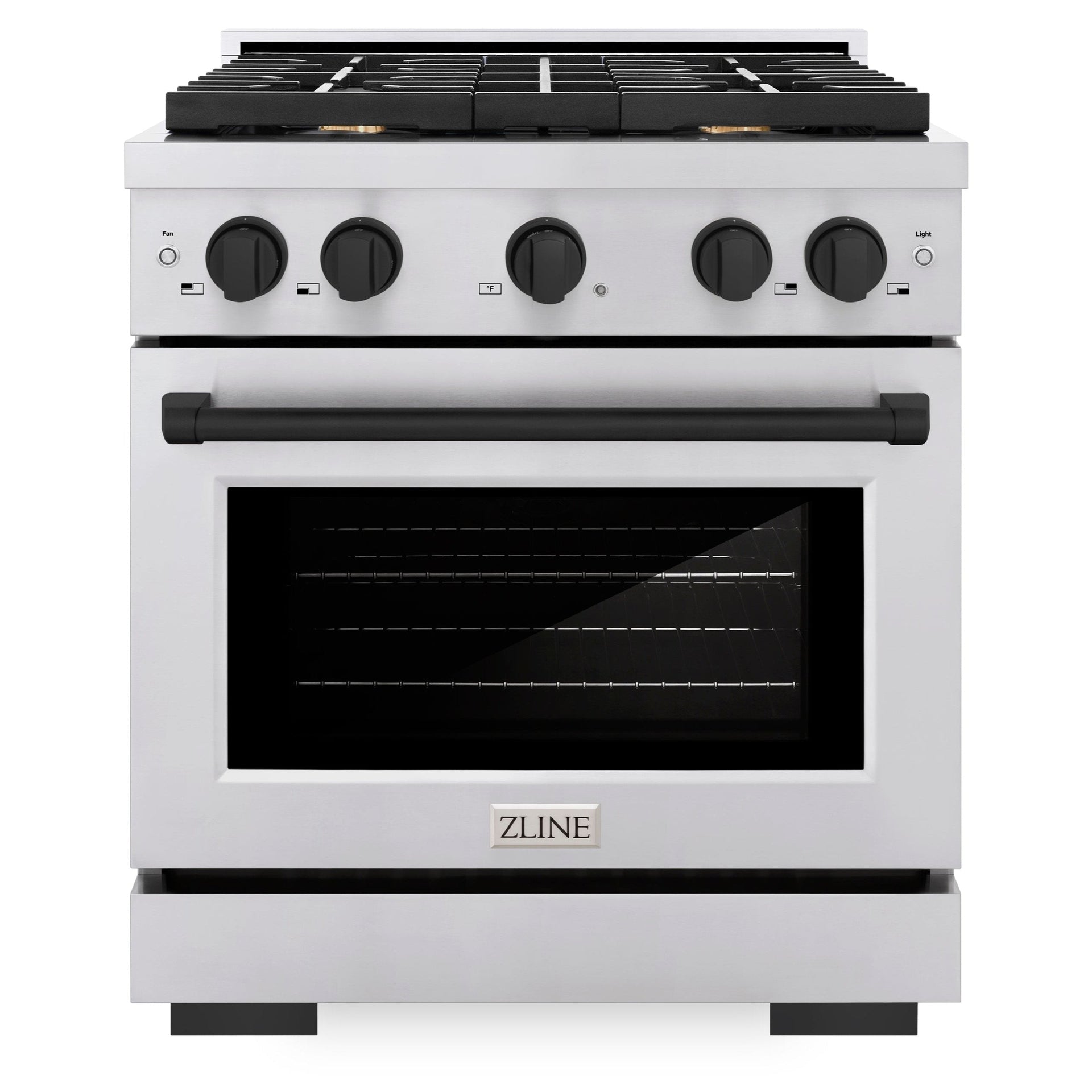 zline-autograph-edition-30-in-paramount-dual-fuel-range-4-2-cu-ft-4-burner-gas-cooktop-electric-convection-oven-stainless-steel-with-matte-black-accents-sdrz-30-mb