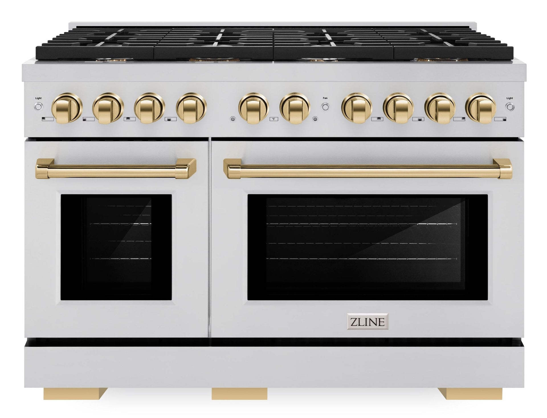 zline-autograph-edition-48-in-6-7-cu-ft-paramount-double-oven-dual-fuel-range-with-8-burner-gas-cooktop-in-stainless-steel-with-polished-gold-accents-sdrz-48-g