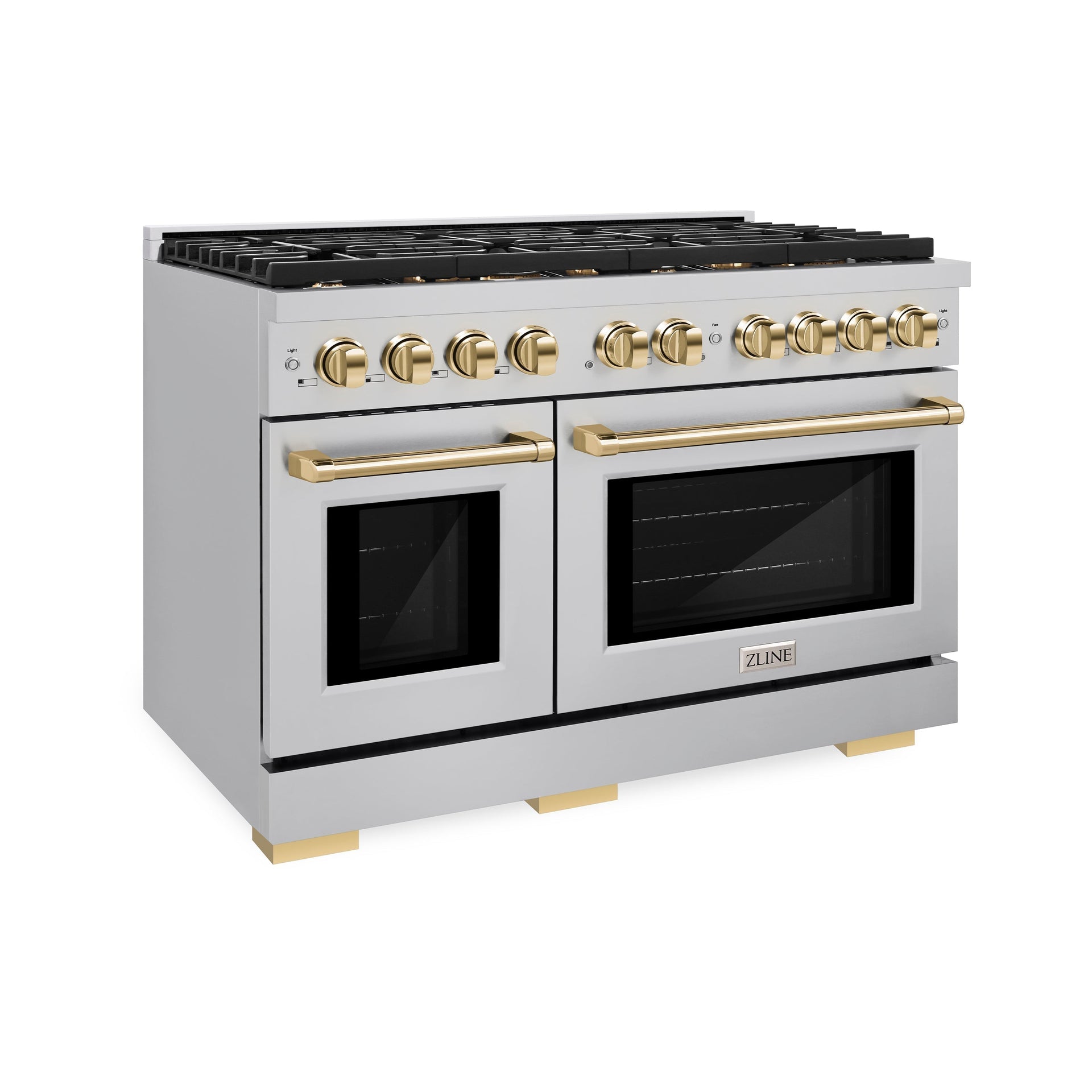 zline-autograph-edition-48-in-6-7-cu-ft-paramount-double-oven-dual-fuel-range-with-8-burner-gas-cooktop-in-stainless-steel-with-polished-gold-accents-sdrz-48-g