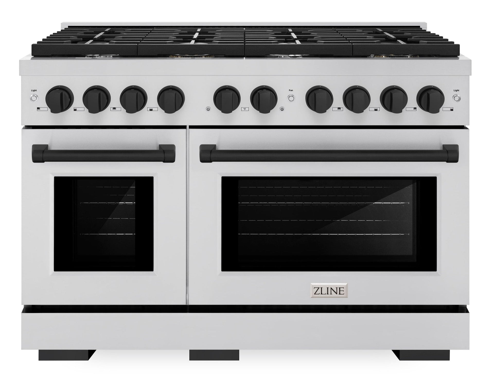 zline-autograph-edition-48-in-paramount-dual-fuel-range-with-double-electric-convection-ovens-8-burner-gas-cooktop-stainless-steel-with-matte-black-accents-sdrz-48-mb