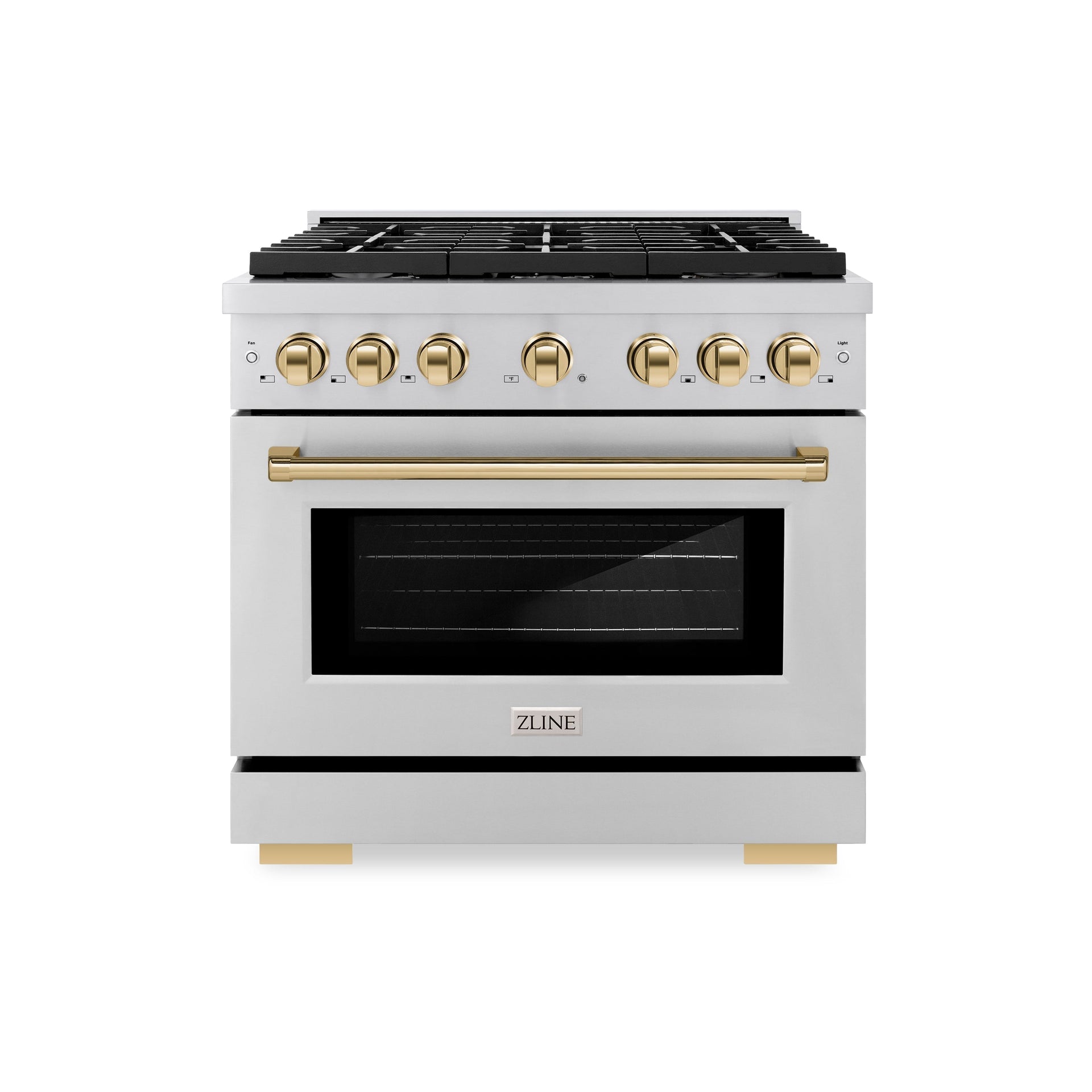 zline-autograph-edition-36-in-5-2-cu-ft-paramount-gas-range-with-convection-gas-oven-stainless-steel-with-gold-accents-sgrz-36-g