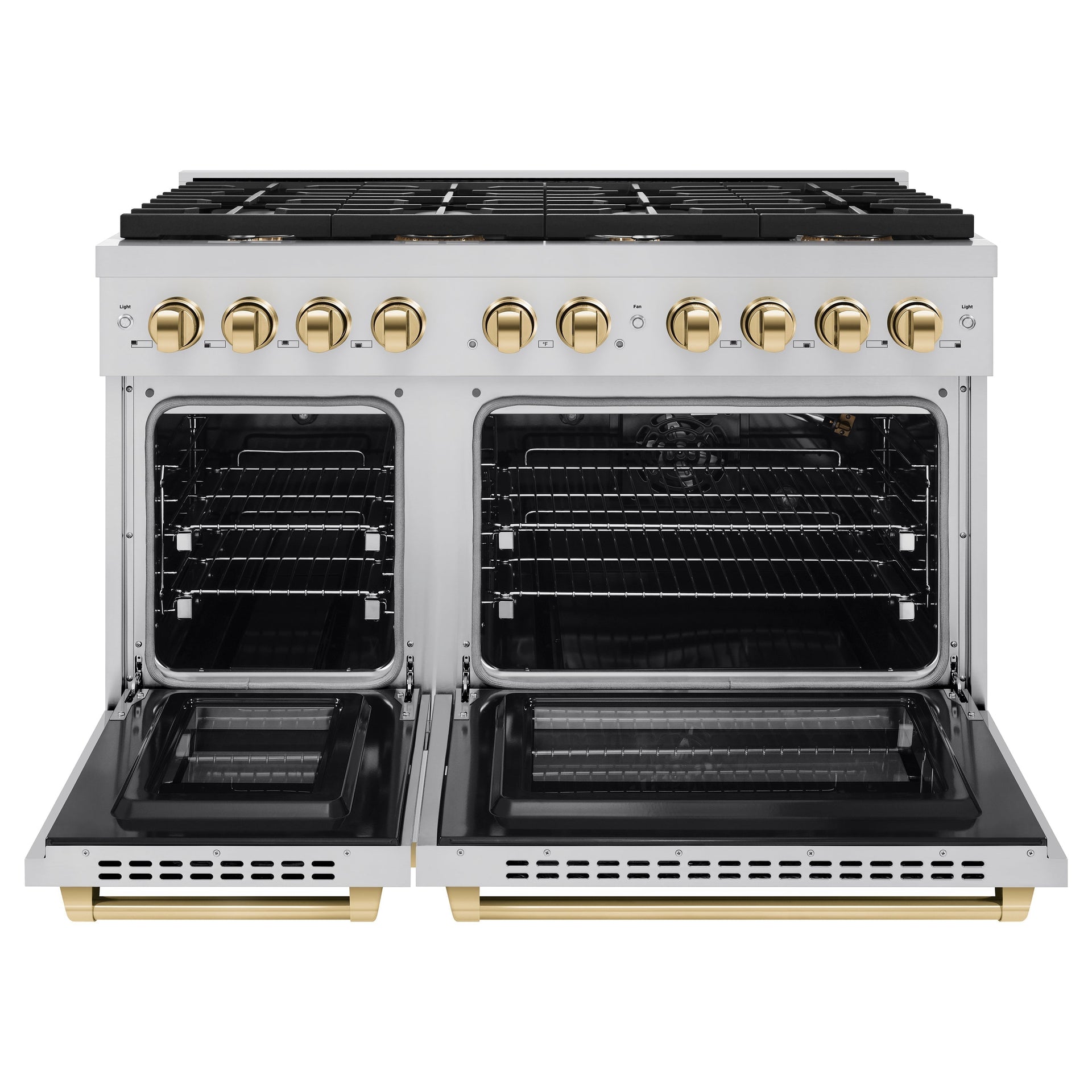 zline-autograph-edition-48-in-6-7-cu-ft-paramount-double-oven-gas-range-in-stainless-steel-with-gold-accents-sgrz-48-g