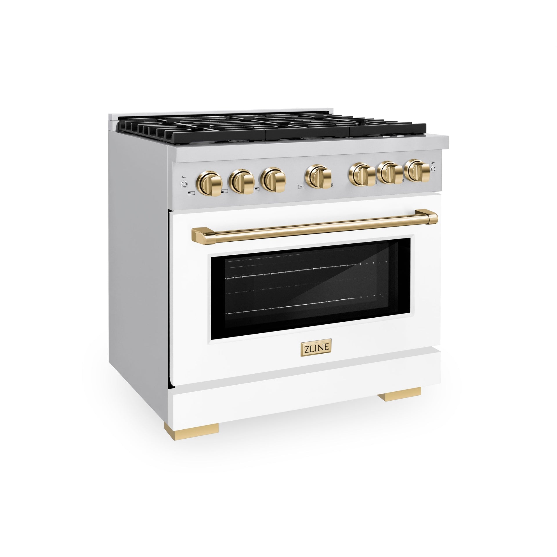zline-autograph-edition-36-in-5-2-cu-ft-paramount-dual-fuel-range-with-6-burner-gas-cooktop-and-electric-convection-oven-in-stainless-steel-with-white-matte-door-and-polished-gold-accents-sdrz-wm-36-g