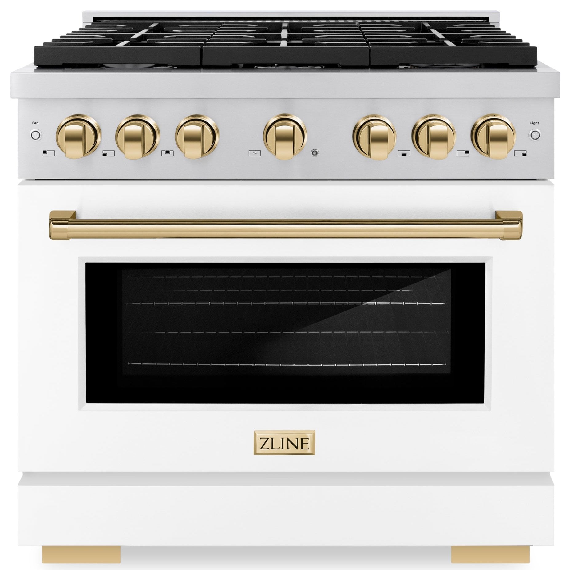 zline-autograph-edition-36-in-5-2-cu-ft-paramount-gas-range-with-6-burners-and-convection-gas-oven-in-stainless-steel-with-white-matte-door-and-gold-accents-sgrz-wm-36-g