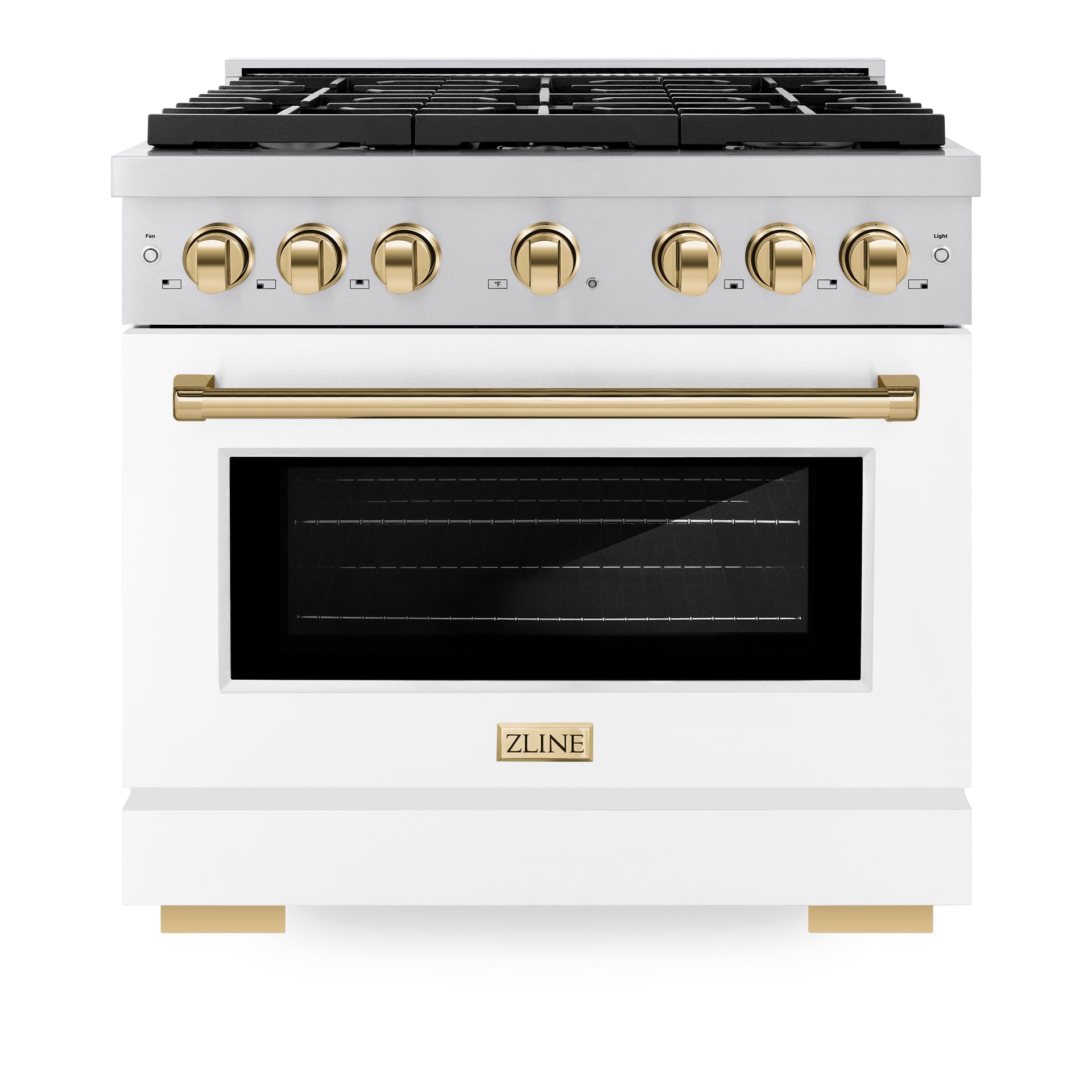 zline-autograph-edition-36-in-5-2-cu-ft-paramount-gas-range-with-6-burners-and-convection-gas-oven-in-stainless-steel-with-white-matte-door-and-gold-accents-sgrz-wm-36-g