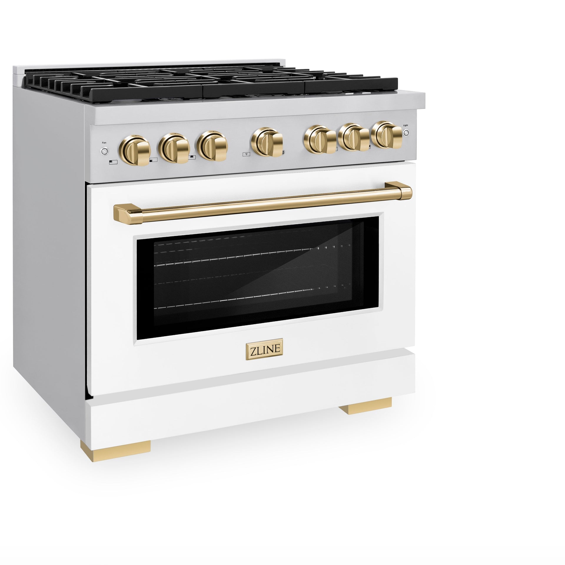 zline-autograph-edition-36-in-5-2-cu-ft-paramount-gas-range-with-6-burners-and-convection-gas-oven-in-stainless-steel-with-white-matte-door-and-gold-accents-sgrz-wm-36-g