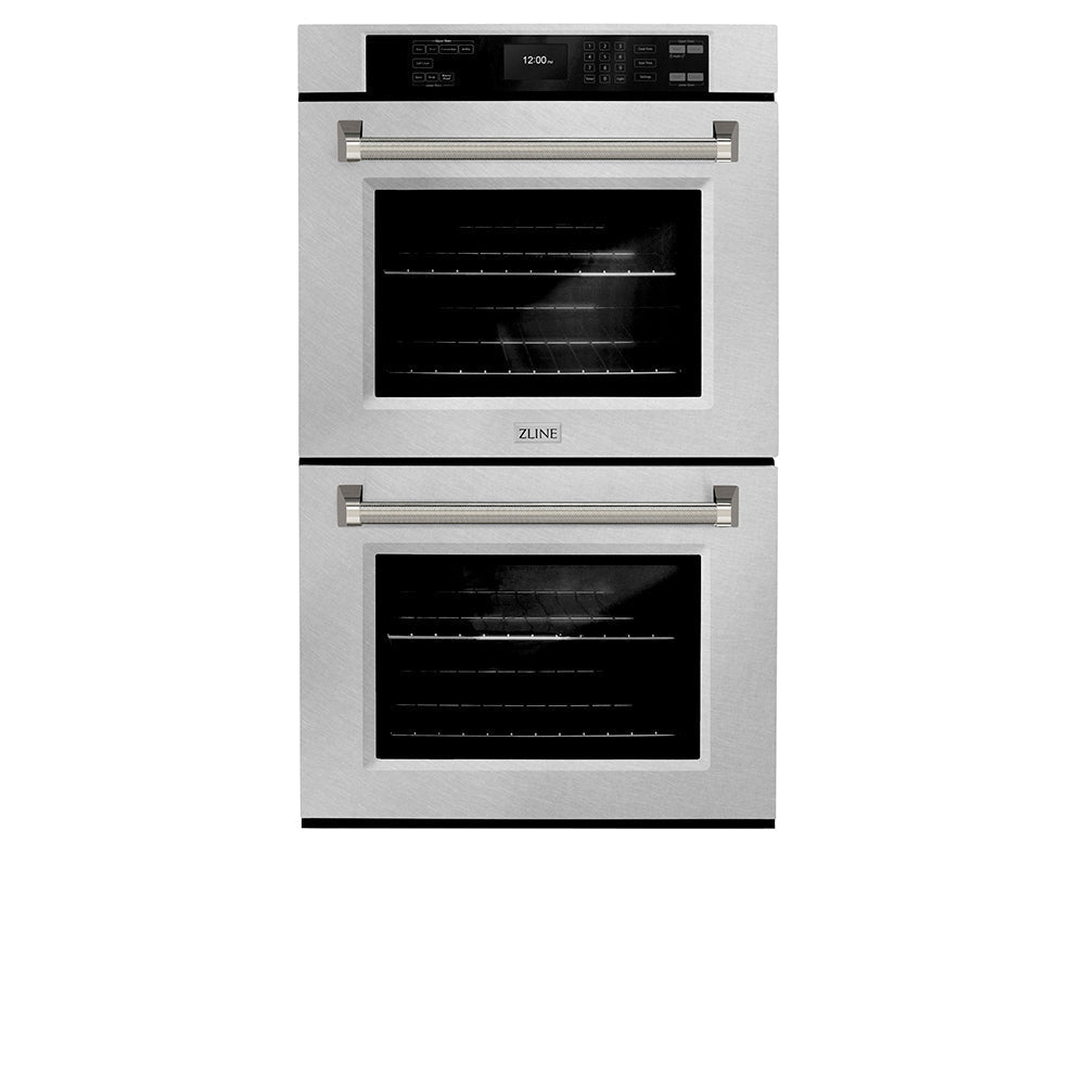 zline-autograph-30-professional-true-convection-double-wall-oven-with-air-fry-and-self-clean-in-satin-stainless-steel-with-polished-nickel-helix-handles-wadsz-30-kpn