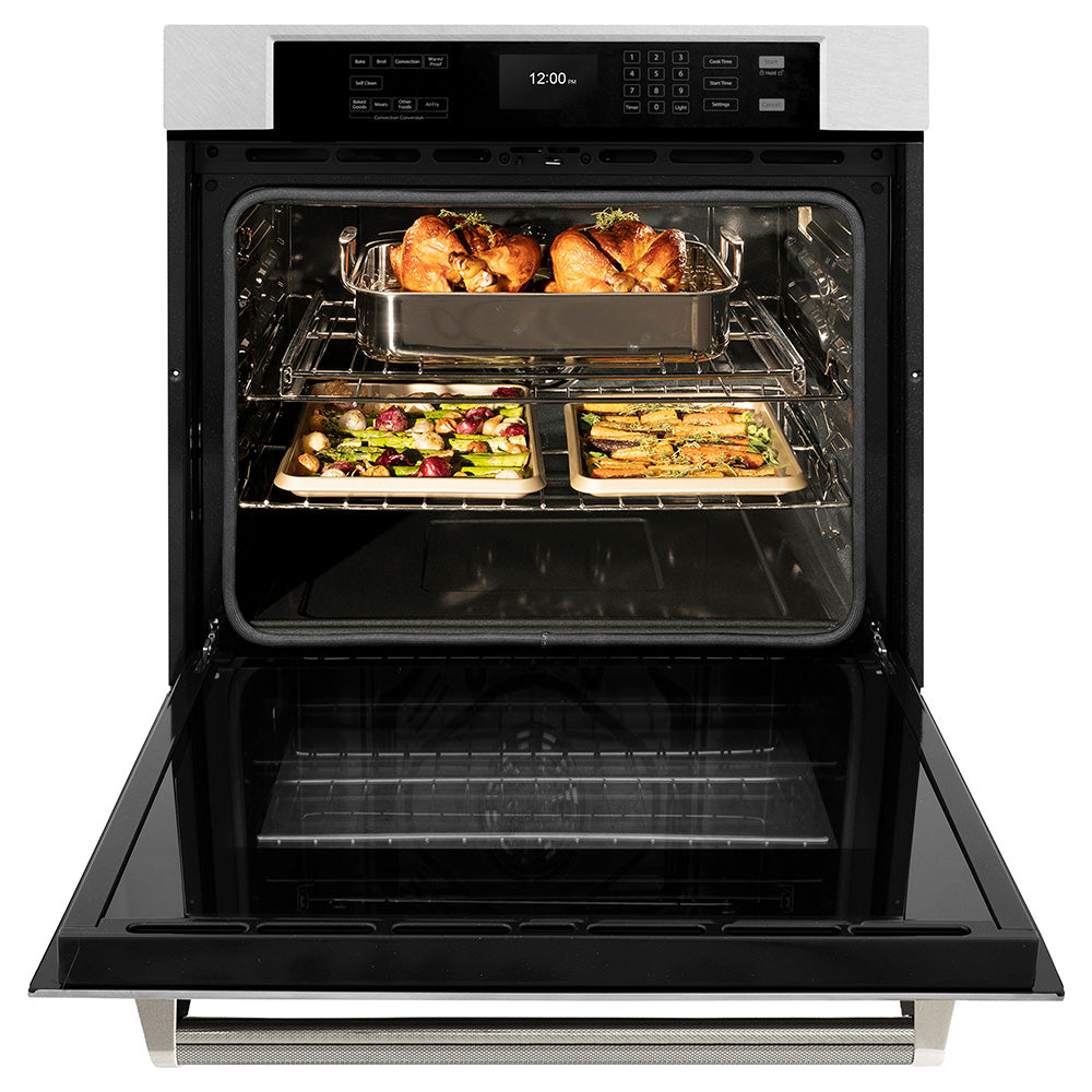 zline-autograph-30-professional-true-convection-single-wall-oven-with-air-fry-and-self-clean-in-satin-stainless-steel-with-polished-nickel-helix-handle-wassz-30-kpn