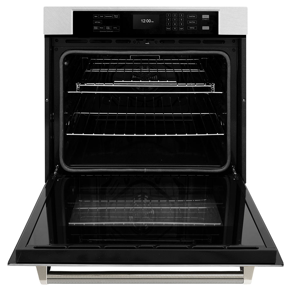 zline-autograph-30-professional-true-convection-single-wall-oven-with-air-fry-and-self-clean-in-satin-stainless-steel-with-polished-nickel-helix-handle-wassz-30-kpn
