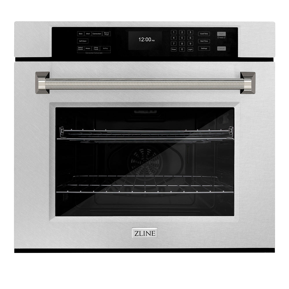 zline-autograph-30-professional-true-convection-single-wall-oven-with-air-fry-and-self-clean-in-satin-stainless-steel-with-polished-nickel-helix-handle-wassz-30-kpn