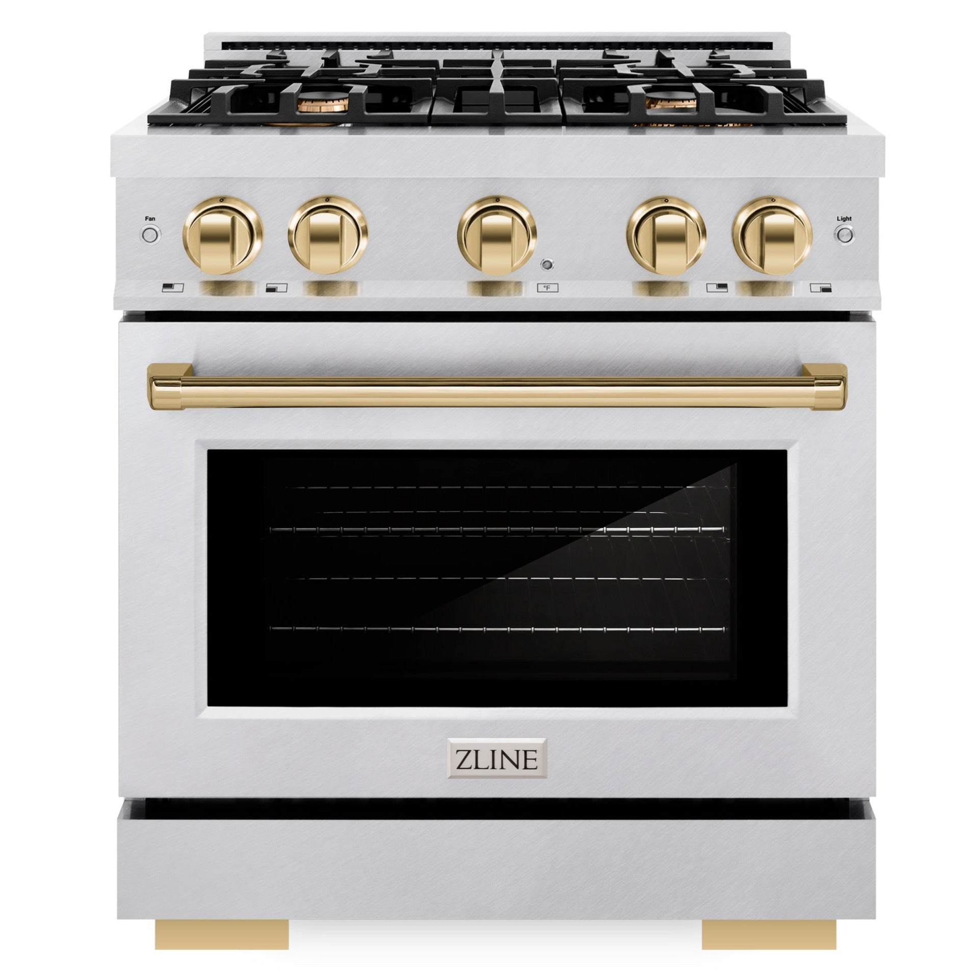 zline-autograph-edition-30-in-dual-fuel-range-4-burners-gas-cooktop-electric-convection-oven-satin-stainless-steel-with-polished-gold-accents-hdrsz-30-g