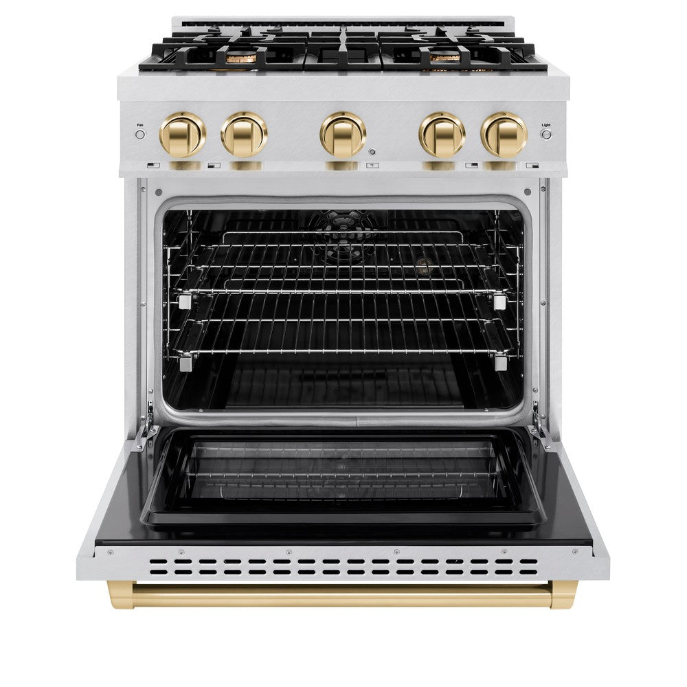 zline-autograph-edition-30-in-dual-fuel-range-4-burners-gas-cooktop-electric-convection-oven-satin-stainless-steel-with-polished-gold-accents-hdrsz-30-g