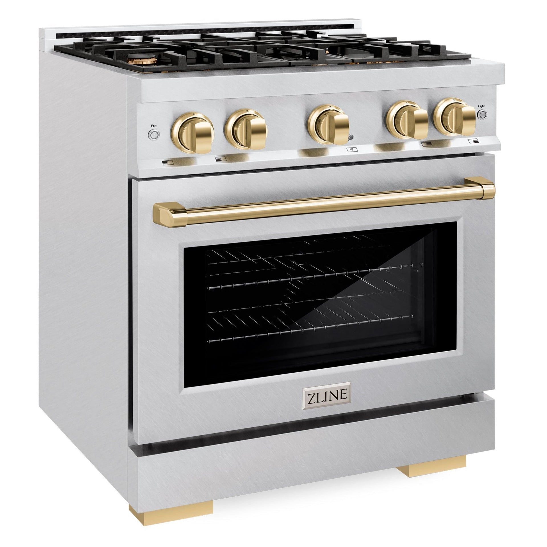 zline-autograph-edition-30-in-dual-fuel-range-4-burners-gas-cooktop-electric-convection-oven-satin-stainless-steel-with-polished-gold-accents-hdrsz-30-g