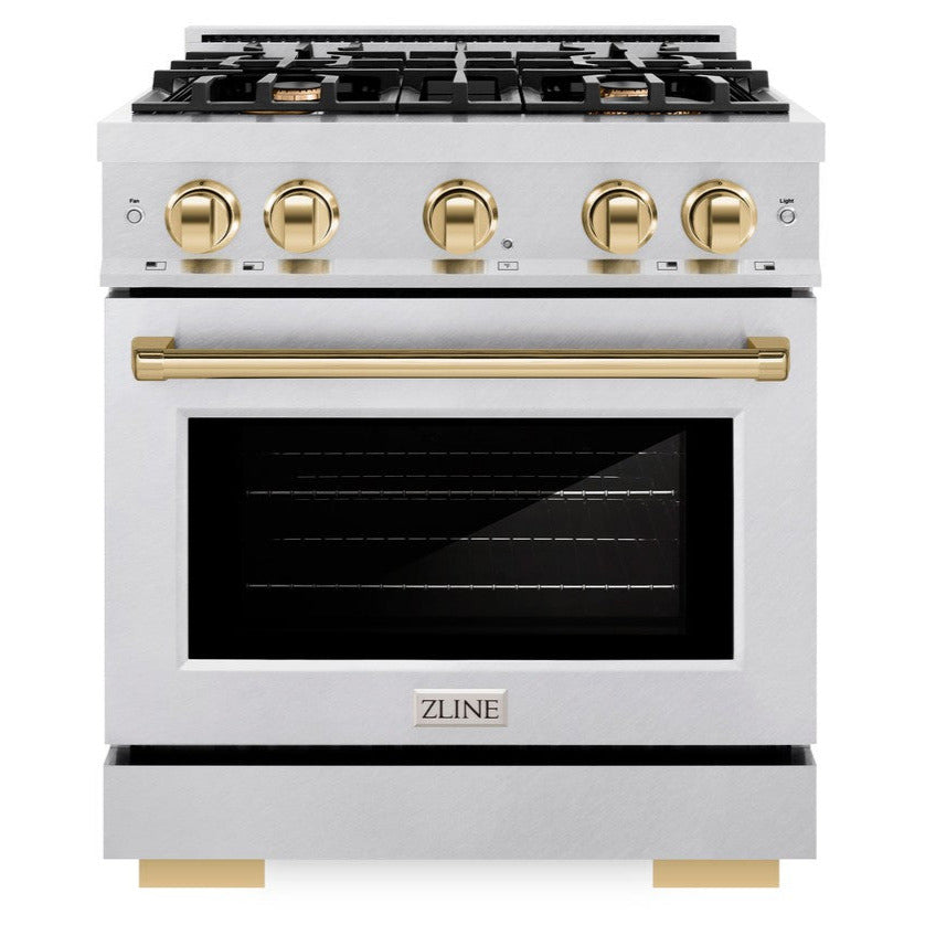 zline-30-in-gas-range-4-2-cu-ft-select-series-convection-oven-with-4-burner-cooktop-satin-stainless-steel-polished-gold-accents-hgrsz-30-g
