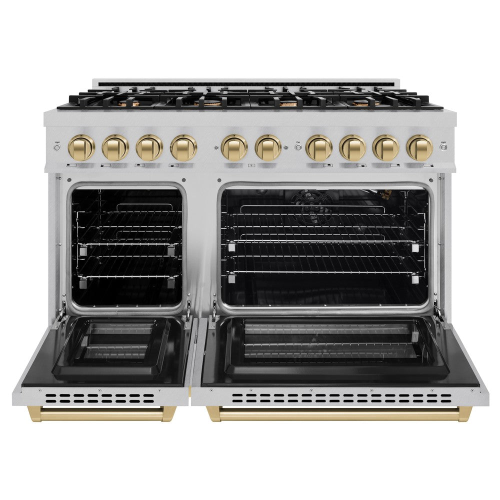 zline-48-in-double-oven-gas-range-6-7-cu-ft-8-burner-cooktop-satin-stainless-steel-with-champagne-bronze-accents-hgrsz-48-cb
