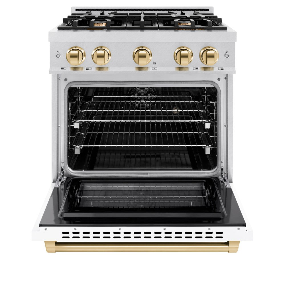 zline-30-in-dual-fuel-range-4-2-cu-ft-4-burner-gas-cooktop-electric-convection-oven-satin-stainless-steel-white-matte-door-polished-gold-accents-hdrsz-wm-30-g