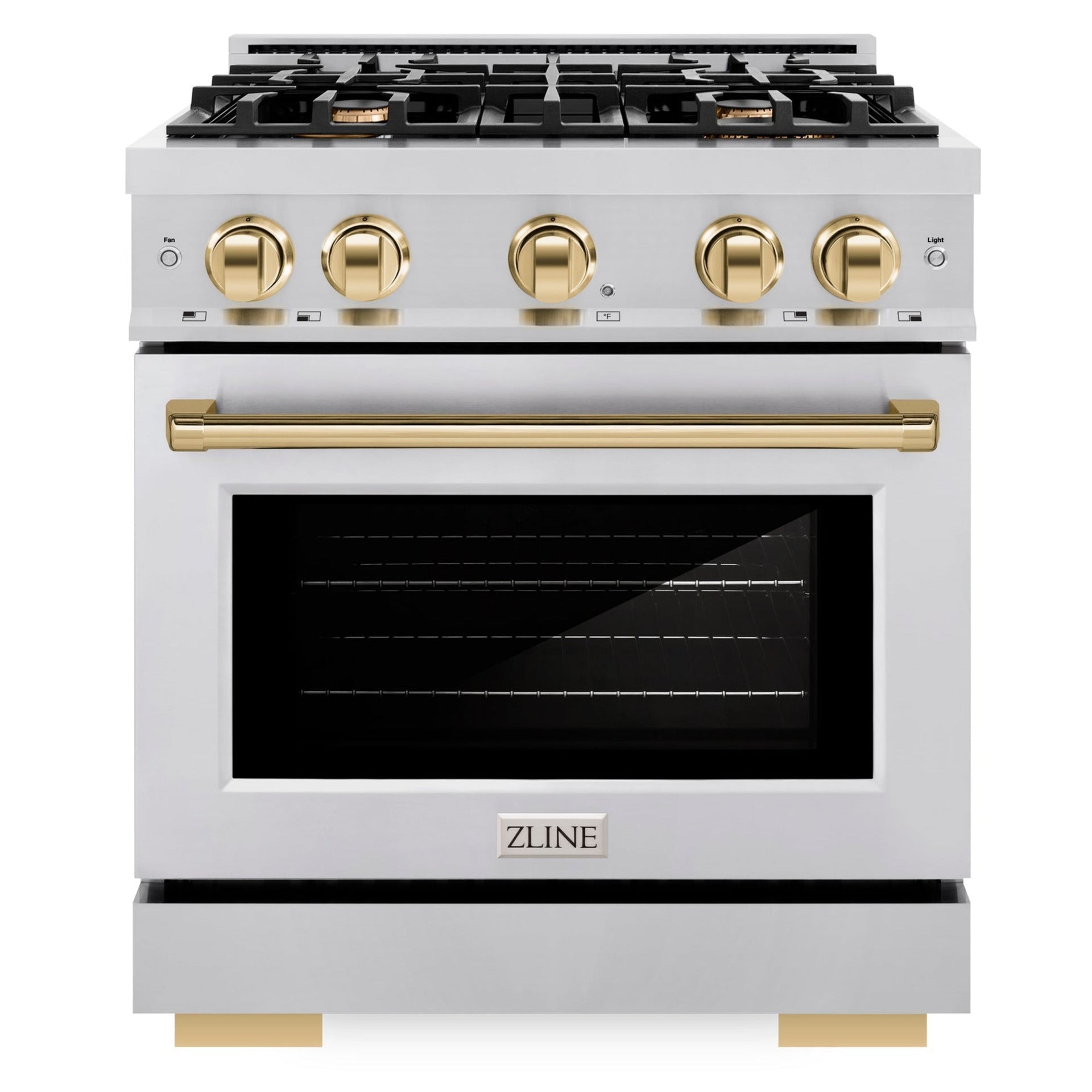 zline-autograph-edition-30-in-dual-fuel-range-4-2-cu-ft-with-4-gas-burners-and-electric-convection-oven-in-stainless-steel-with-polished-gold-accents-hdrz-30-g