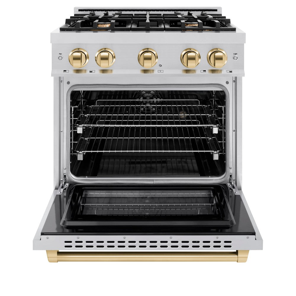 zline-autograph-edition-30-in-dual-fuel-range-4-2-cu-ft-with-4-gas-burners-and-electric-convection-oven-in-stainless-steel-with-polished-gold-accents-hdrz-30-g