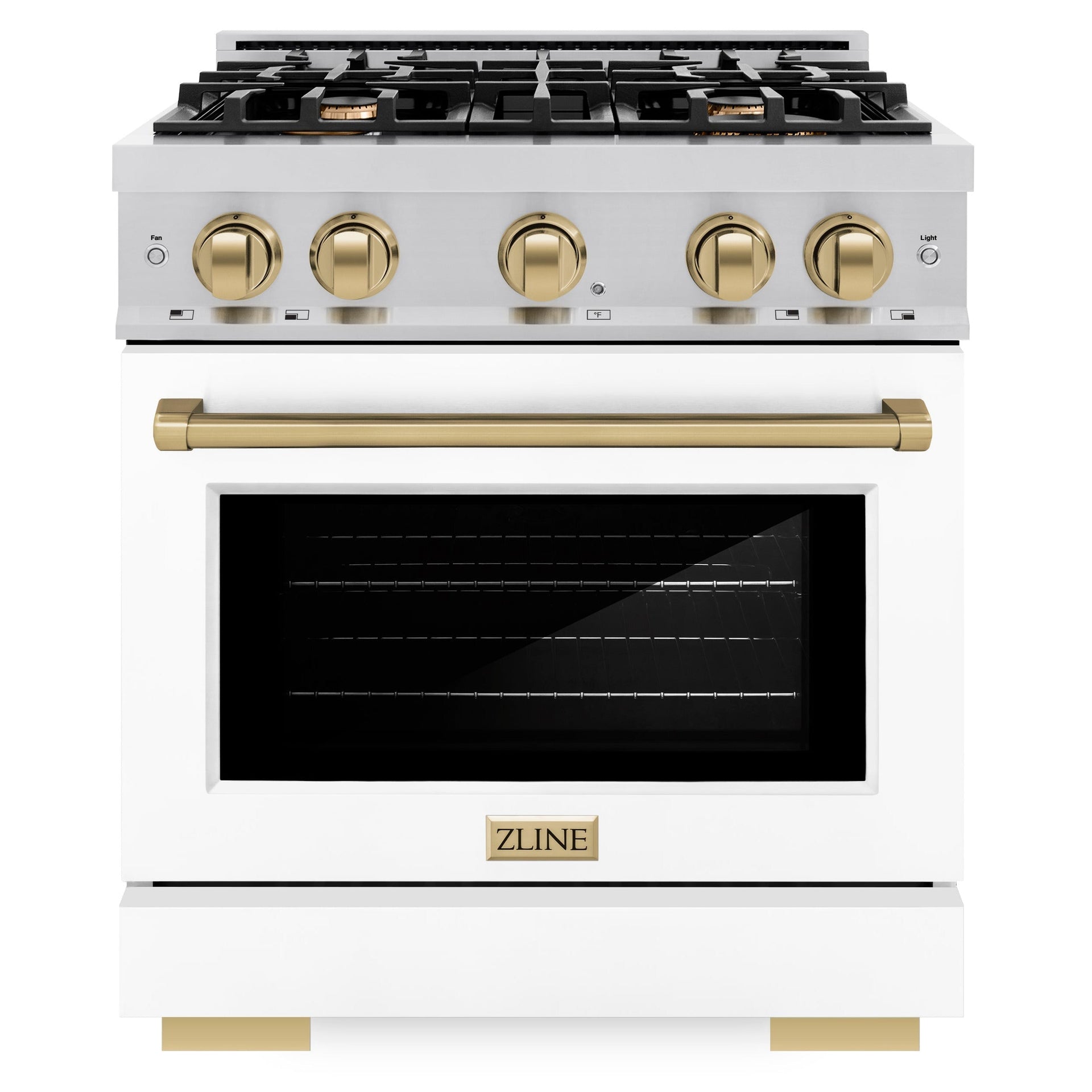 zline-30-in-dual-fuel-range-4-2-cu-ft-4-burners-stainless-steel-white-matte-door-champagne-bronze-accents-hdrz-wm-30-cb