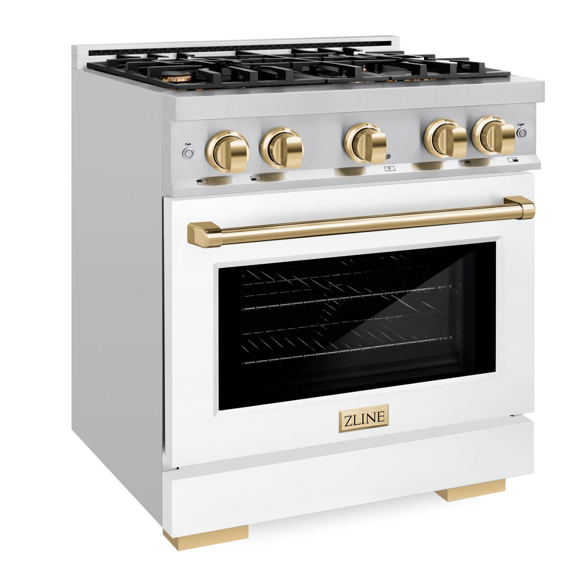 zline-30-in-select-dual-fuel-range-4-2-cu-ft-4-burner-gas-cooktop-electric-convection-oven-stainless-steel-white-matte-door-polished-gold-accents-hdrz-wm-30-g