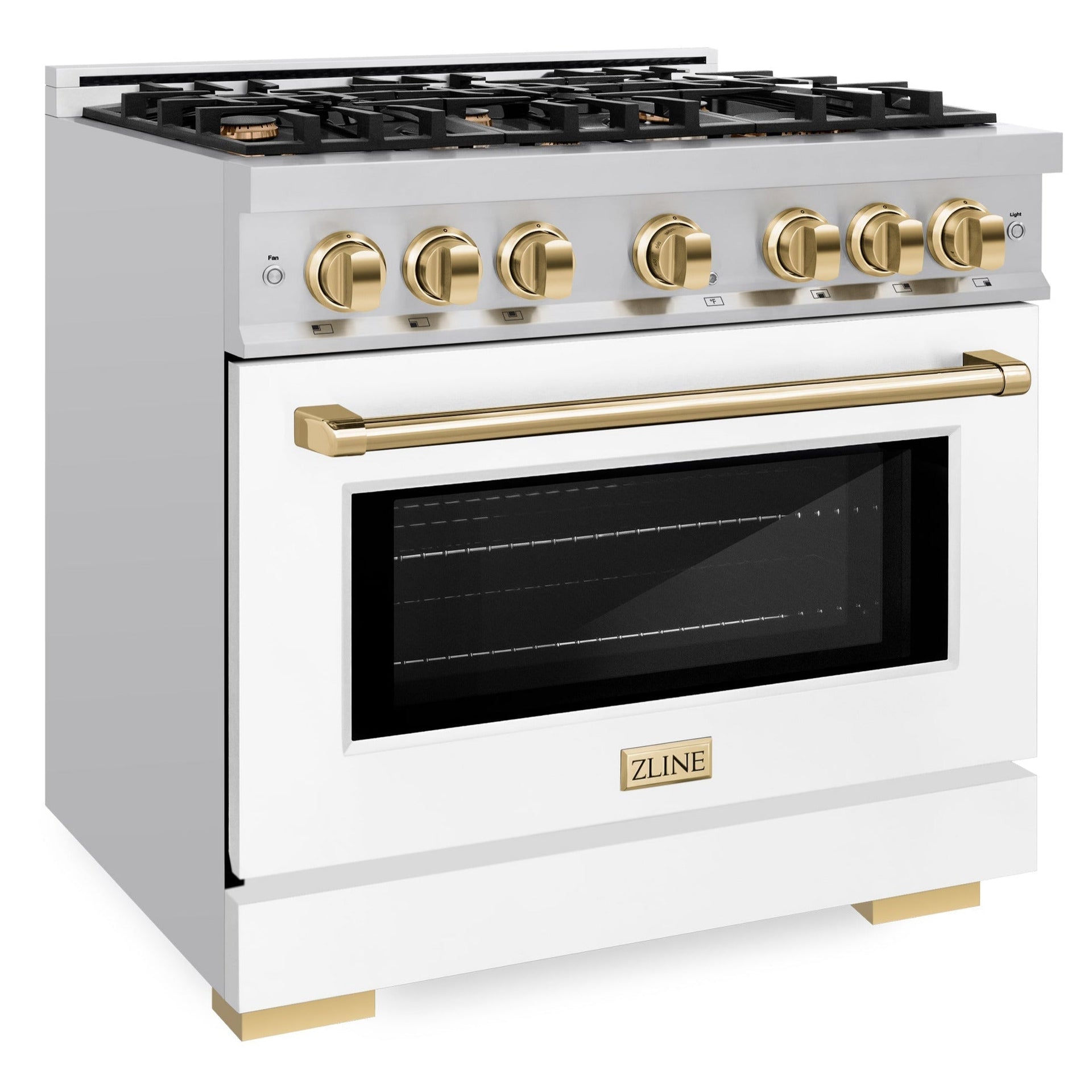 zline-autograph-edition-36-in-select-dual-fuel-range-5-2-cu-ft-6-burner-gas-cooktop-electric-convection-oven-stainless-steel-with-white-matte-door-and-polished-gold-accents-hdrz-wm-36-g
