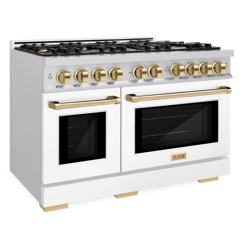 zline-autograph-edition-48-in-select-double-oven-dual-fuel-range-6-7-cu-ft-8-burner-gas-cooktop-electric-convection-ovens-stainless-steel-with-white-matte-doors-polished-gold-accents-hdrz-wm-48-g