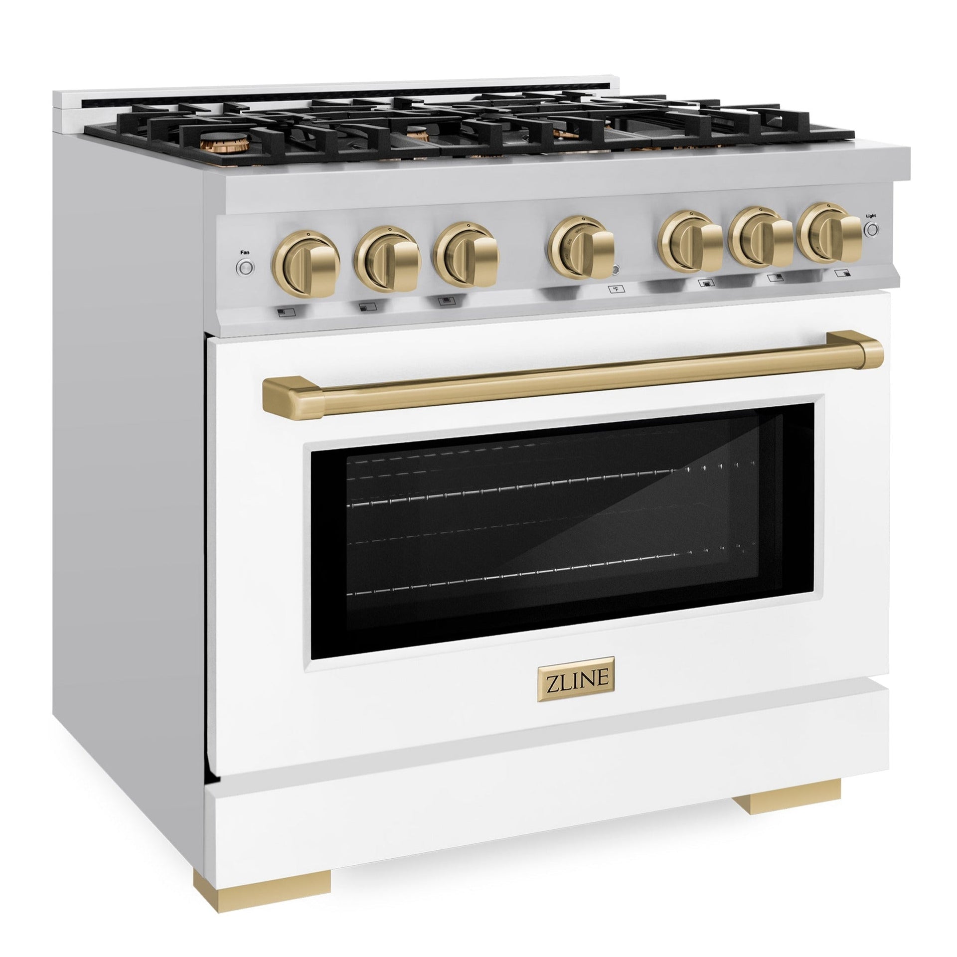 zline-36-in-gas-range-5-2-cu-ft-6-burners-stainless-steel-white-matte-door-champagne-bronze-accents-hgrz-wm-36-cb