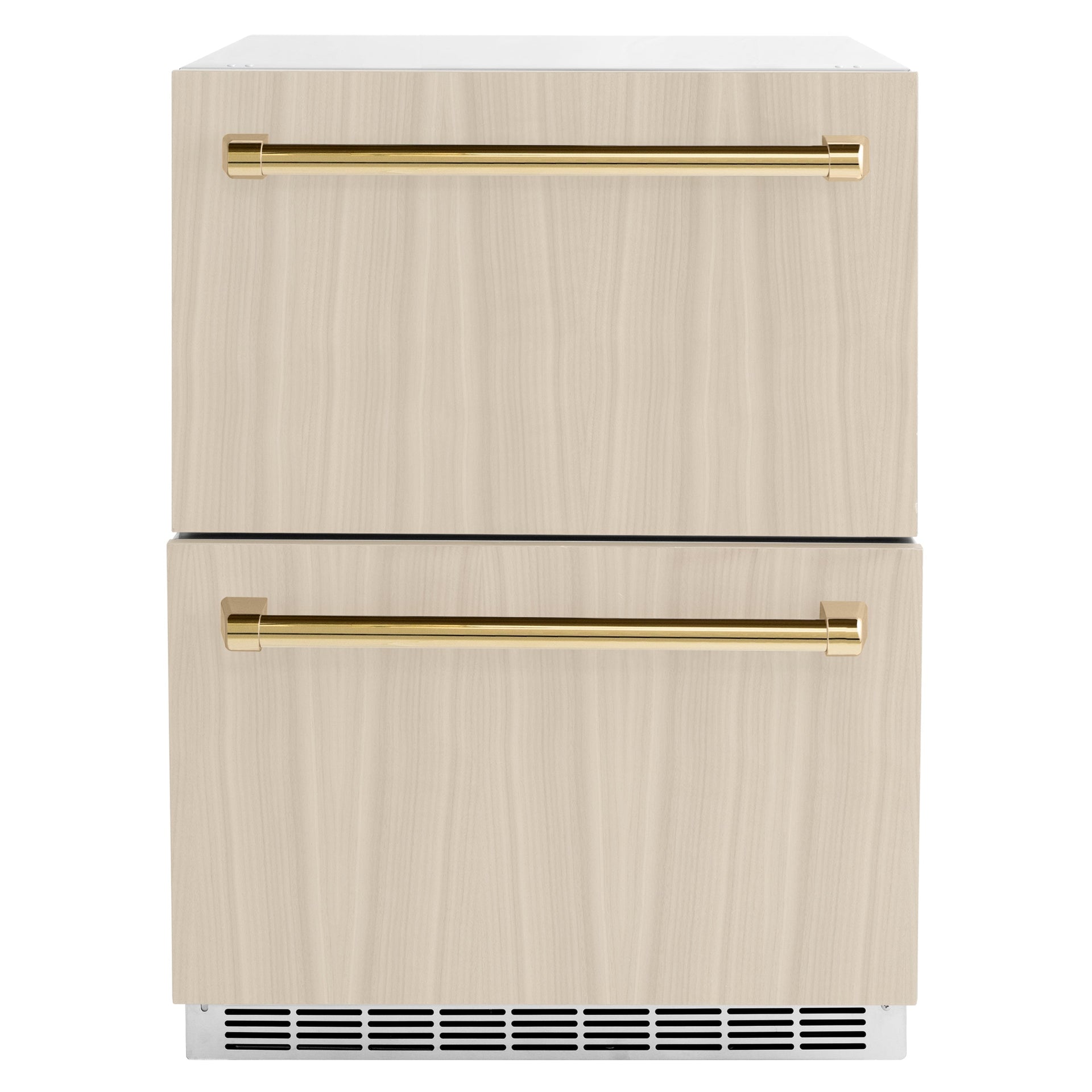 zline-24-inch-refrigerator-drawer-4-6-cu-ft-168-can-capacity-outdoor-rated-panel-ready-polished-gold-handles-rdspoz-24-g