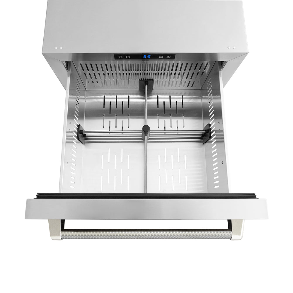 zline-24-in-outdoor-dual-refrigerator-drawer-168-can-capacity-stainless-steel-doors-polished-nickel-helix-handles-rdsoz-st-24-kpn