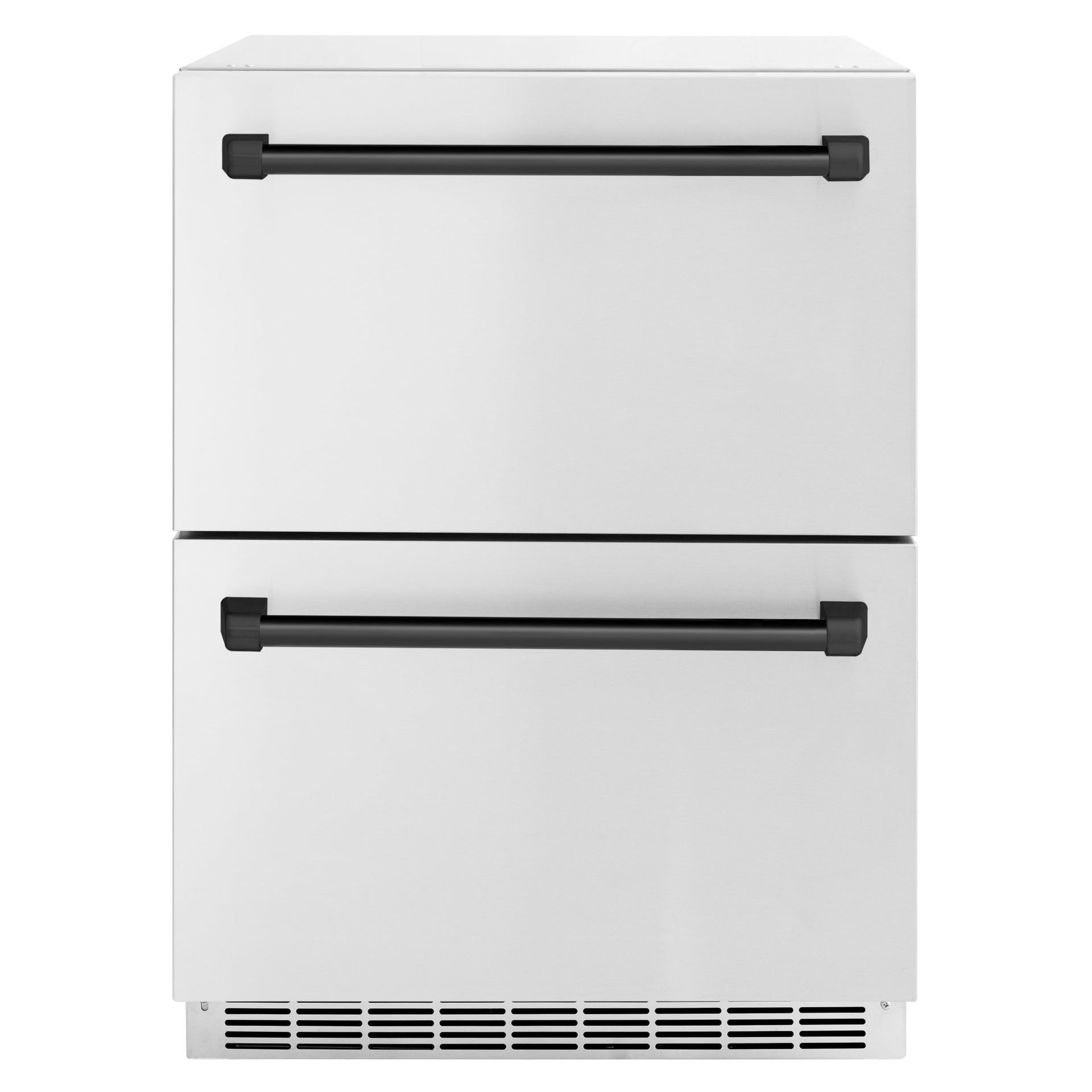 zline-24-in-refrigerator-drawer-4-6-cu-ft-168-can-capacity-outdoor-rated-stainless-steel-matte-black-handles-rdsoz-st-24-mb