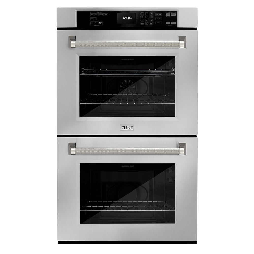 zline-autograph-30-professional-true-convection-double-wall-oven-with-air-fry-and-self-clean-in-stainless-steel-with-polished-nickel-helix-handles-wadz-30-kpn