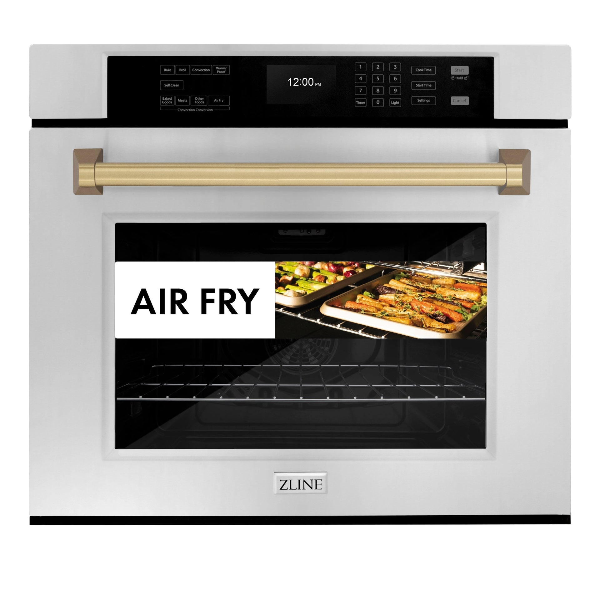 zline-30-autograph-single-wall-oven-with-air-fry-and-self-clean-in-stainless-steel-and-champagne-bronze-handle-wasz-30-cb