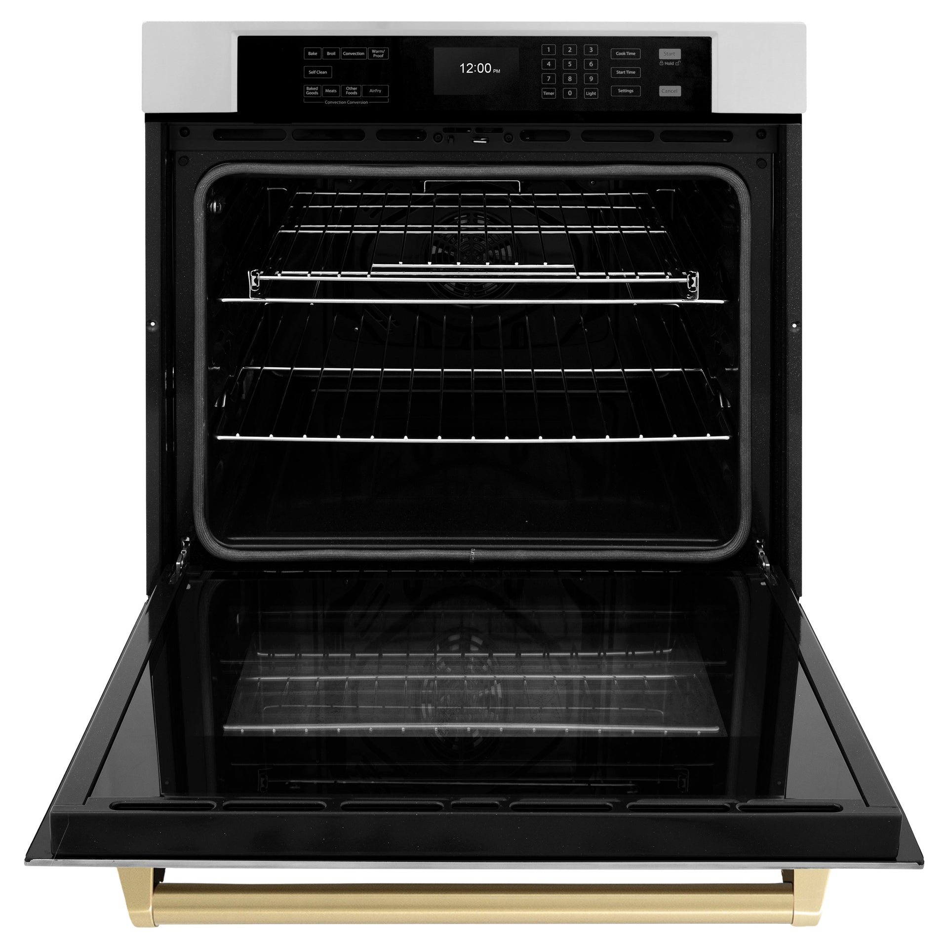 zline-30-autograph-single-wall-oven-with-air-fry-and-self-clean-in-stainless-steel-and-champagne-bronze-handle-wasz-30-cb
