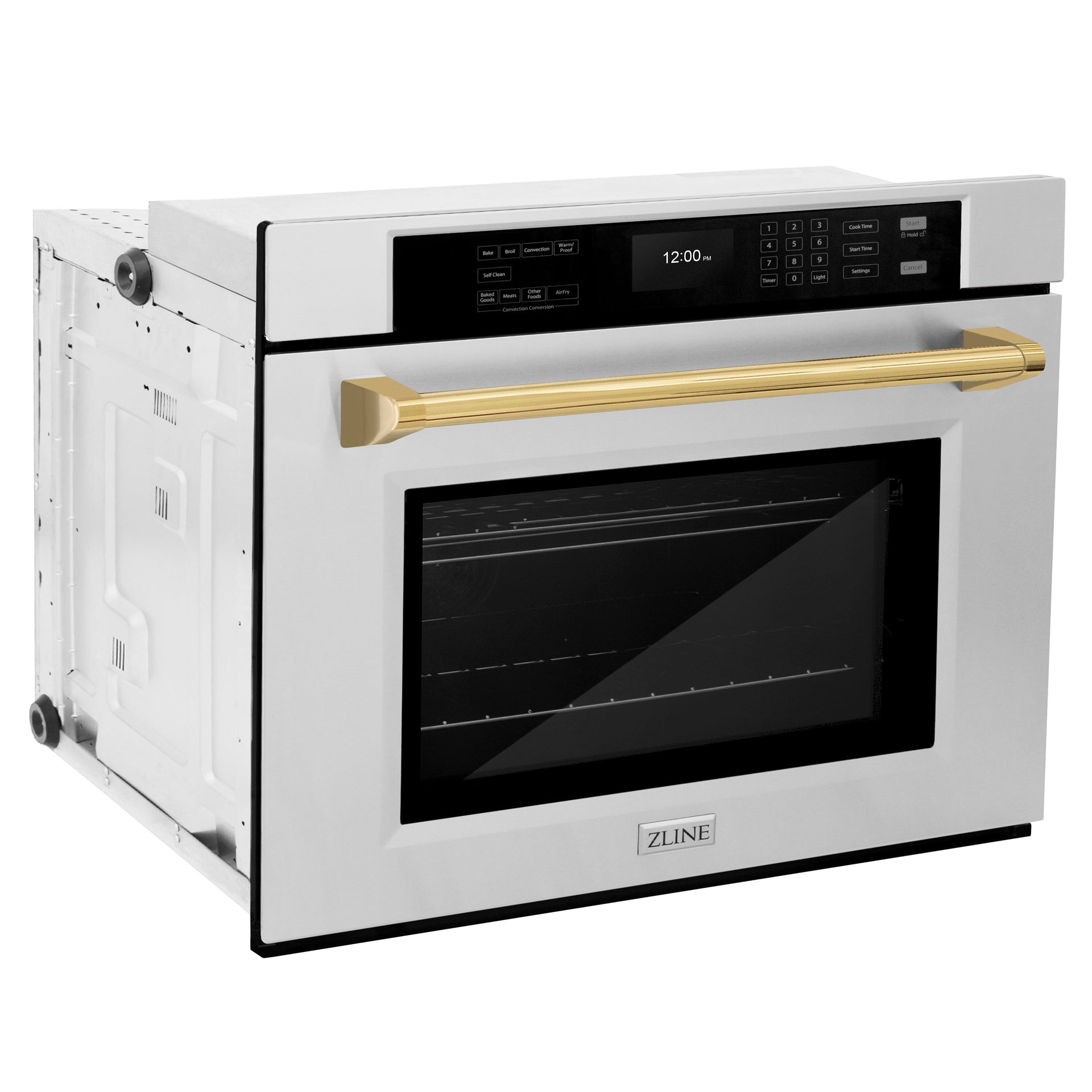 zline-30-autograph-single-wall-oven-with-air-fry-and-self-clean-in-stainless-steel-and-gold-handle-wasz-30-g