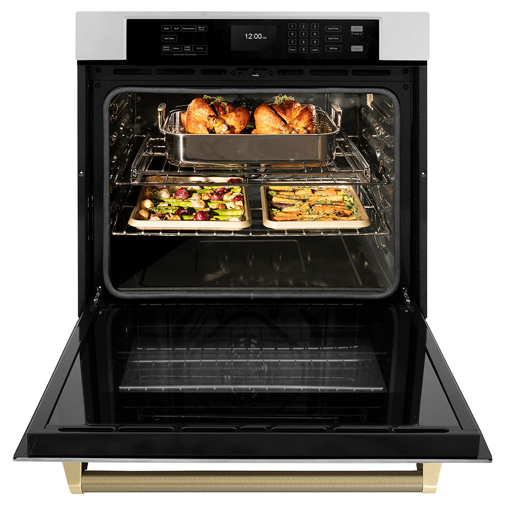 zline-autograph-30-professional-true-convection-single-wall-oven-with-air-fry-and-self-clean-in-stainless-steel-with-champagne-bronze-helix-handle-wasz-30-kcb