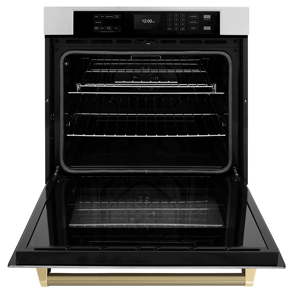 zline-autograph-30-professional-true-convection-single-wall-oven-with-air-fry-and-self-clean-in-stainless-steel-with-champagne-bronze-helix-handle-wasz-30-kcb