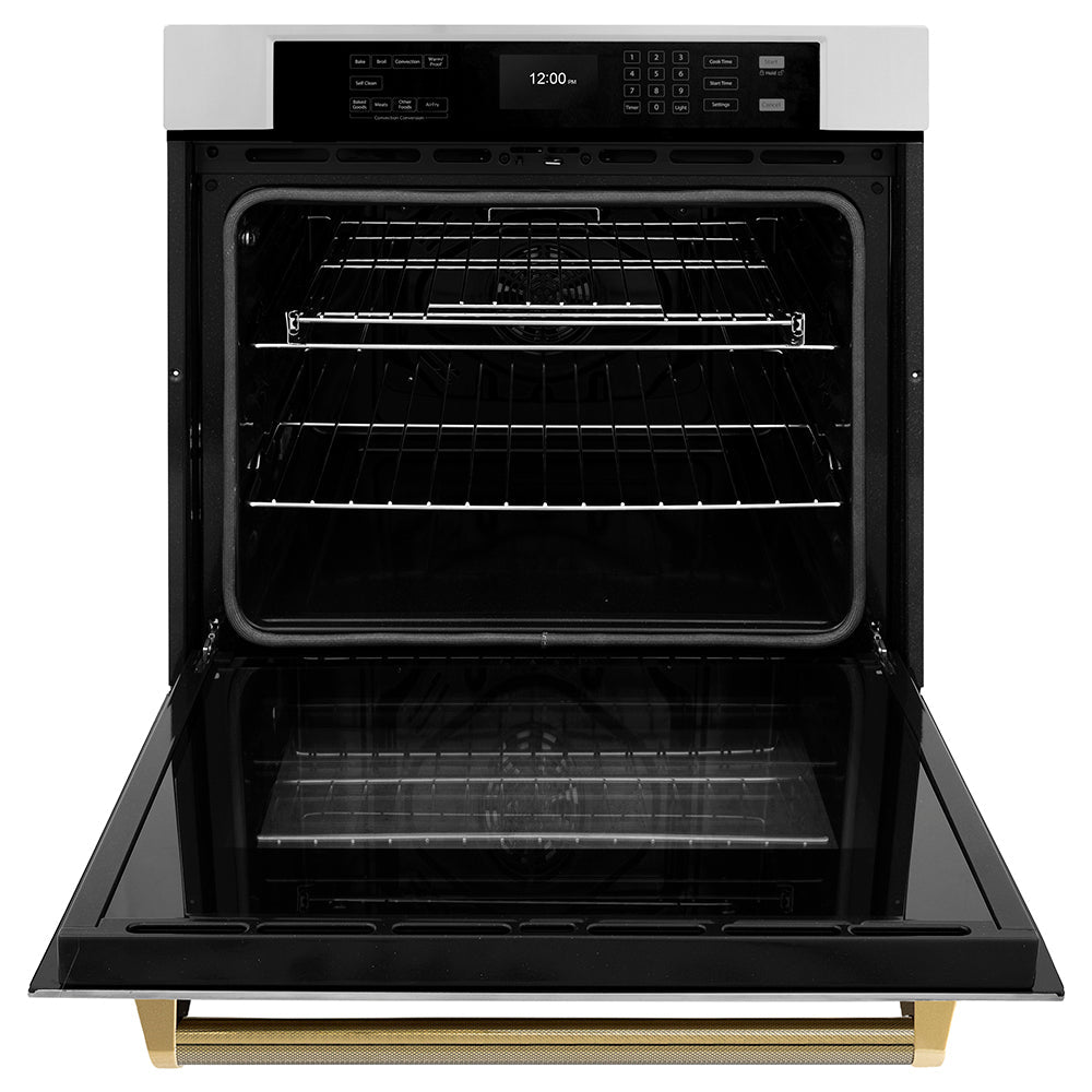 zline-autograph-30-professional-true-convection-single-wall-oven-with-air-fry-and-self-clean-in-stainless-steel-with-polished-gold-helix-handle-wasz-30-kg
