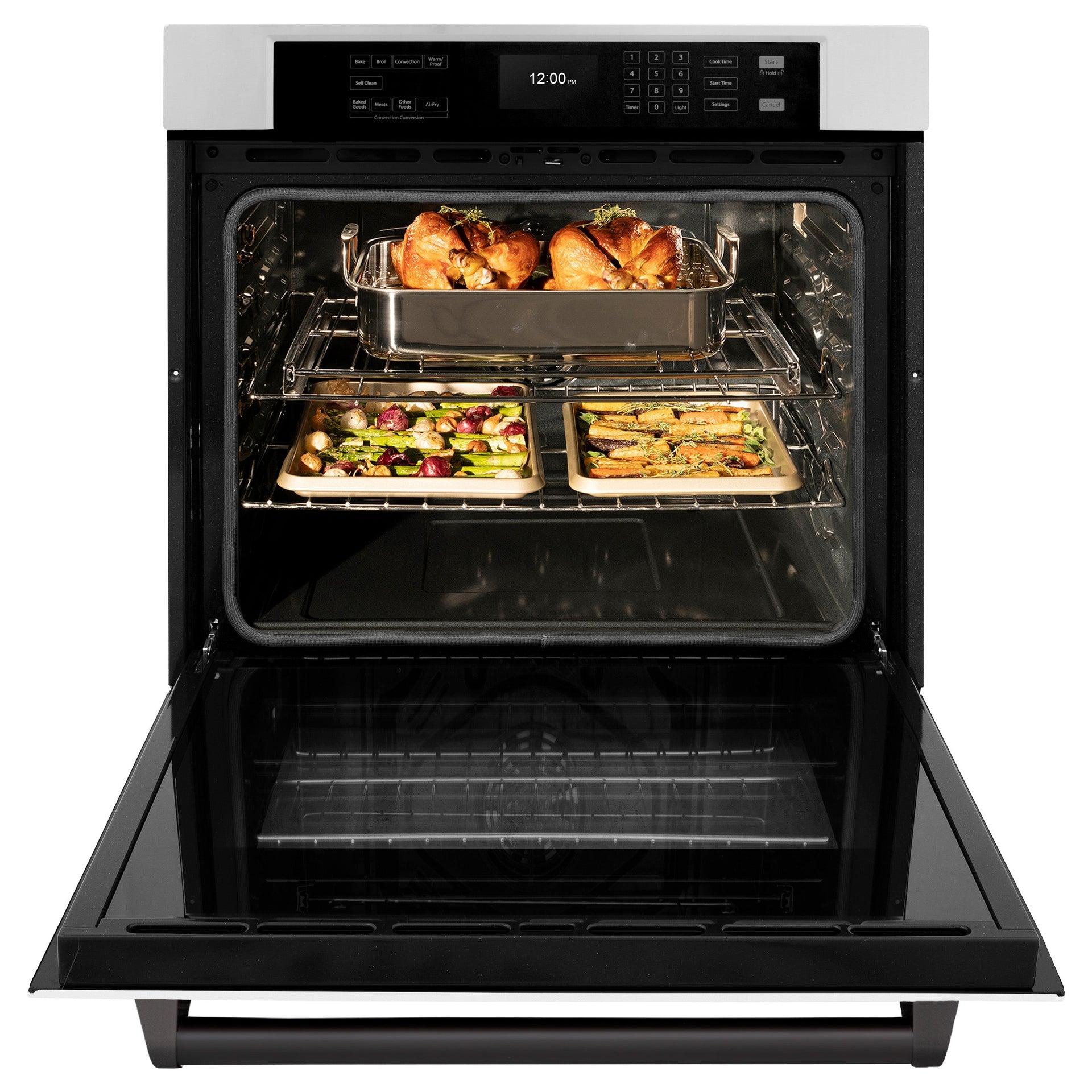 zline-30-autograph-single-wall-oven-with-air-fry-and-self-clean-in-stainless-steel-with-white-matte-door-and-black-matte-handle-wasz-wm-30-mb