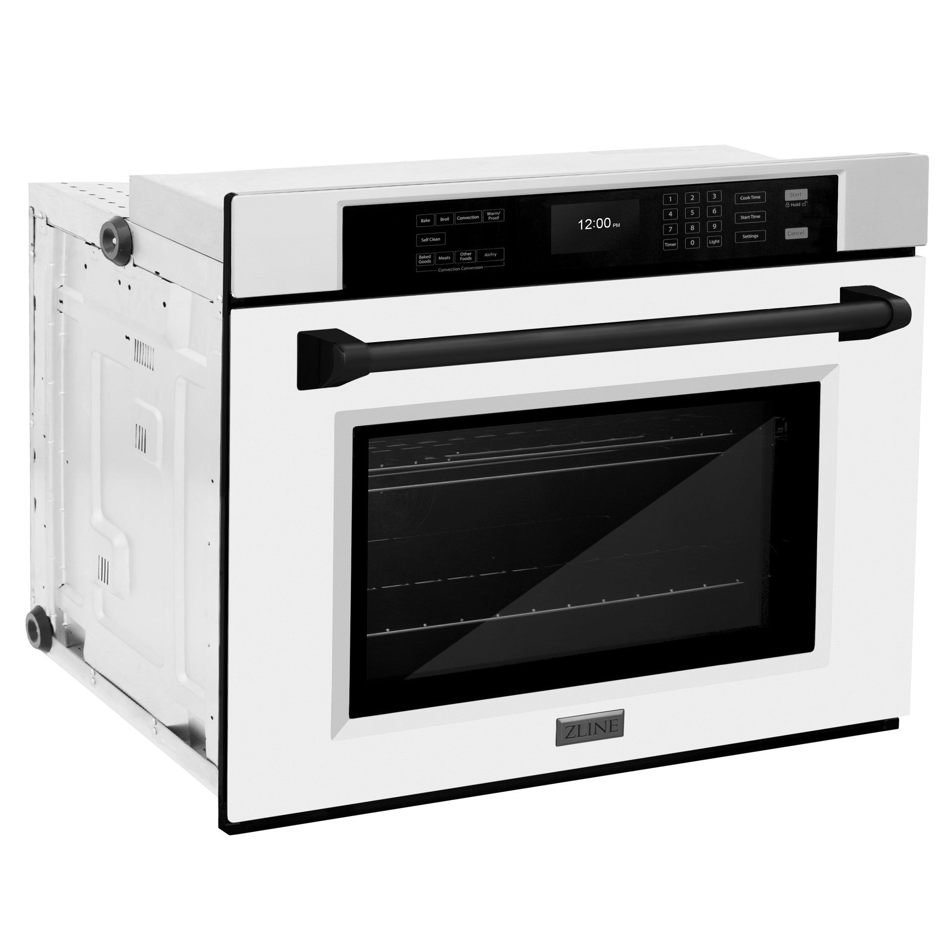 zline-30-autograph-single-wall-oven-with-air-fry-and-self-clean-in-stainless-steel-with-white-matte-door-and-black-matte-handle-wasz-wm-30-mb