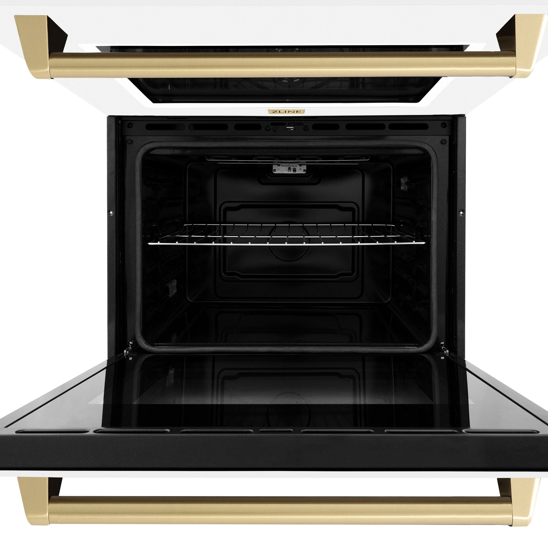 zline-30-autograph-double-wall-oven-with-air-fry-and-self-clean-in-stainless-steel-with-white-matte-door-and-champagne-bronze-handle-wadz-wm-30-cb