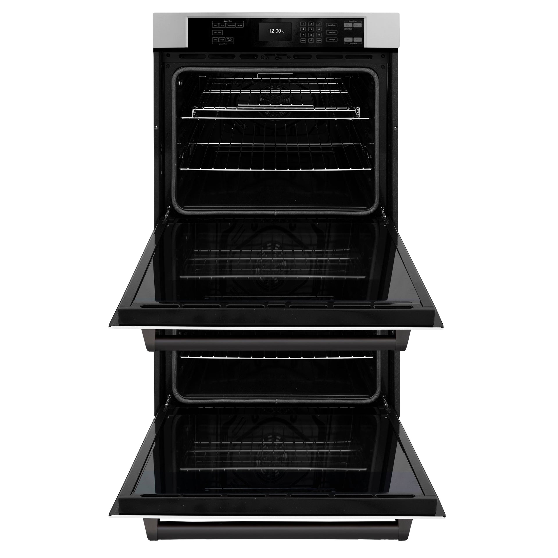 zline-30-autograph-double-wall-oven-with-air-fry-and-self-clean-in-stainless-steel-with-white-matte-door-and-black-matte-handle-wadz-wm-30-mb