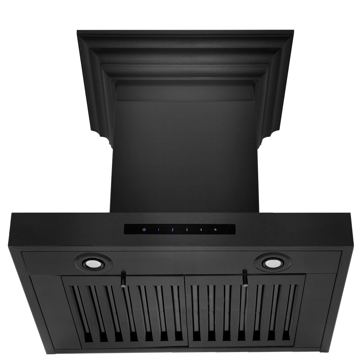 zline-24-in-wall-mount-range-hood-convertible-vent-black-stainless-steel-with-crown-molding-bskencrn-24