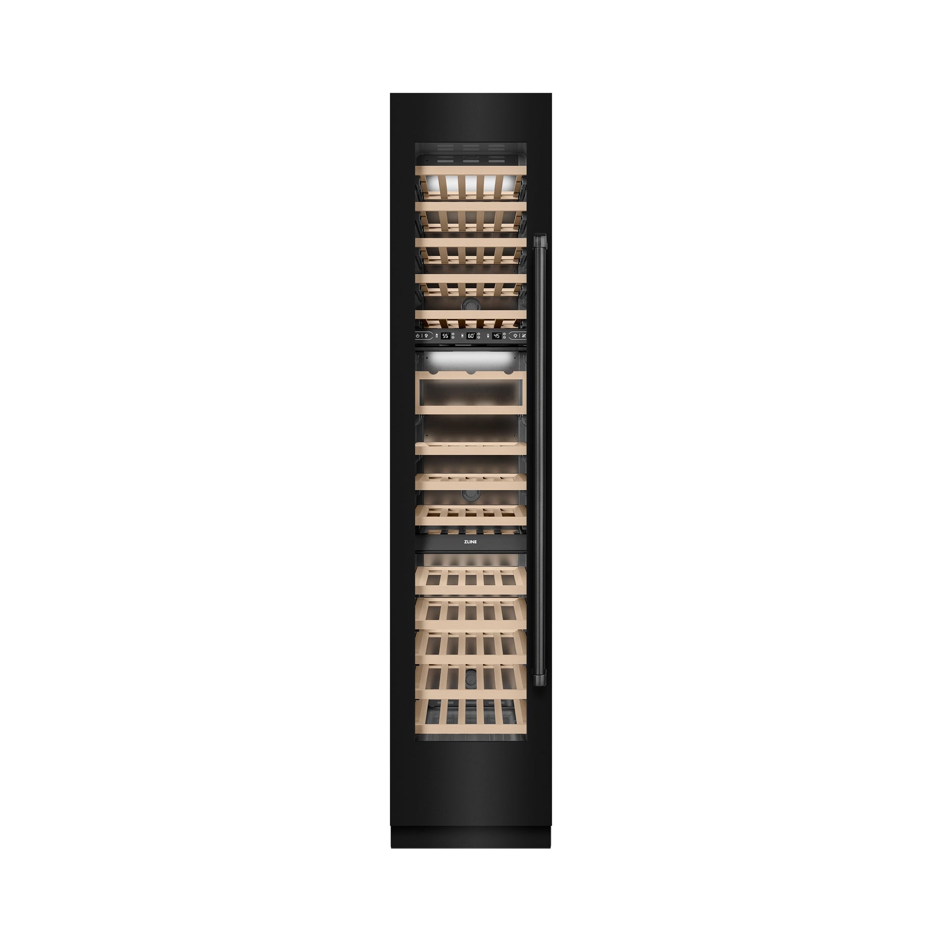 zline-18-9-0-cu-ft-triple-zone-68-bottle-left-hinge-column-wine-cooler-in-black-stainless-steel-rcwvl-bs-18