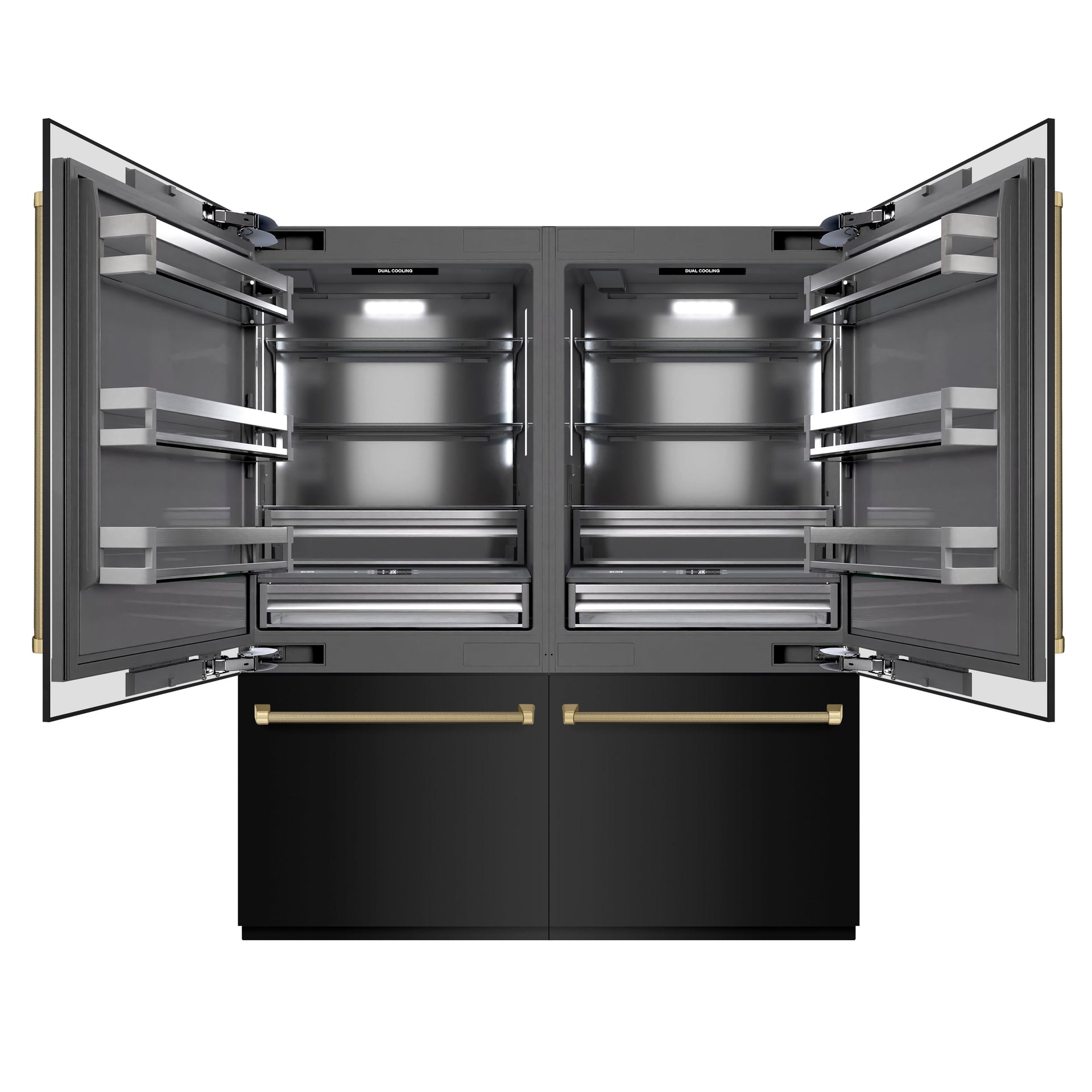 zline-72-in-french-door-built-in-bottom-freezer-refrigerator-39-6-cu-ft-water-dispensers-ice-makers-black-stainless-steel-graphite-gray-interior-champagne-bronze-helix-handles-grbitz-bs72-kcb