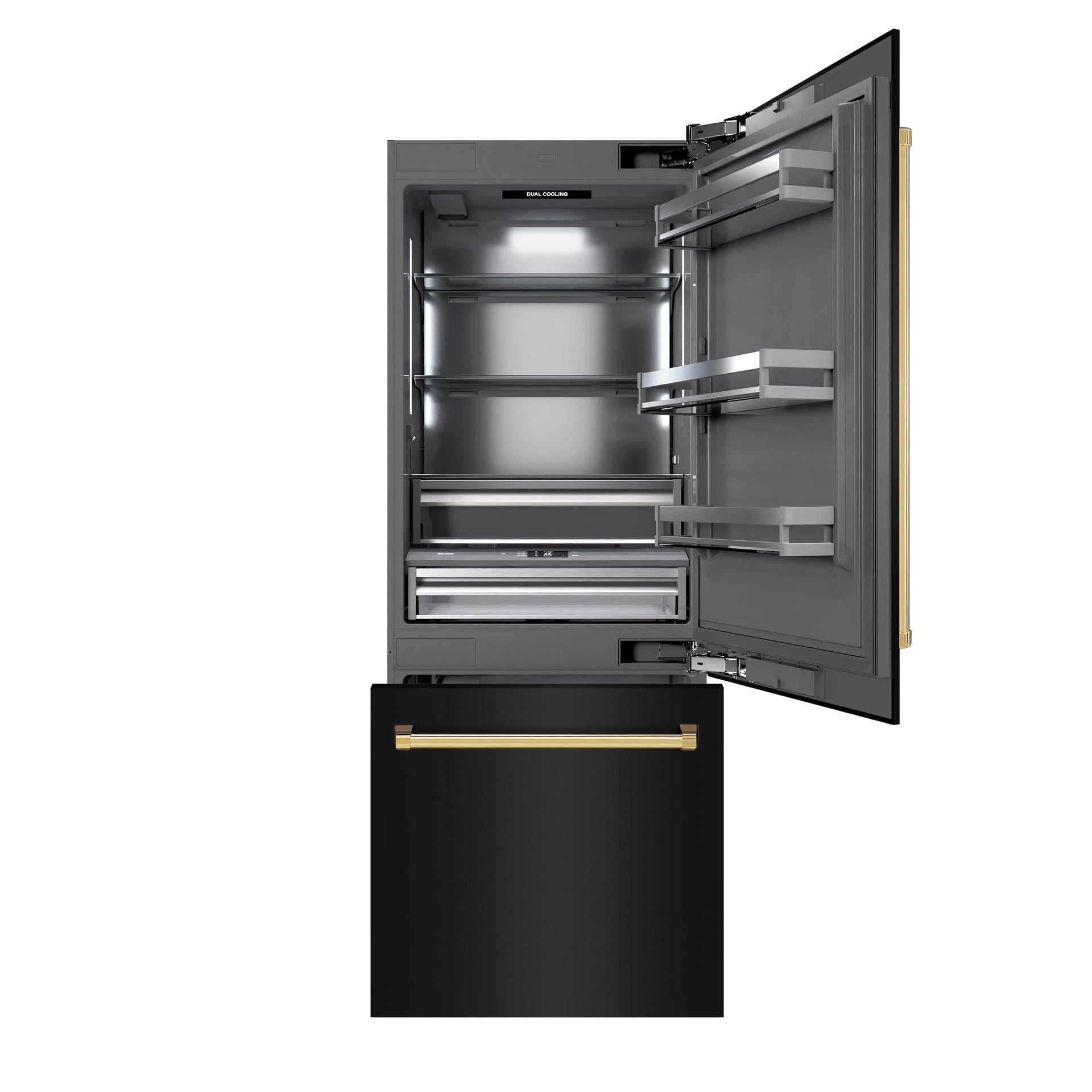 zline-30-in-built-in-bottom-freezer-refrigerator-16-1-cu-ft-with-water-dispenser-ice-maker-black-stainless-steel-polished-gold-accents-grbivz-bs-30-g