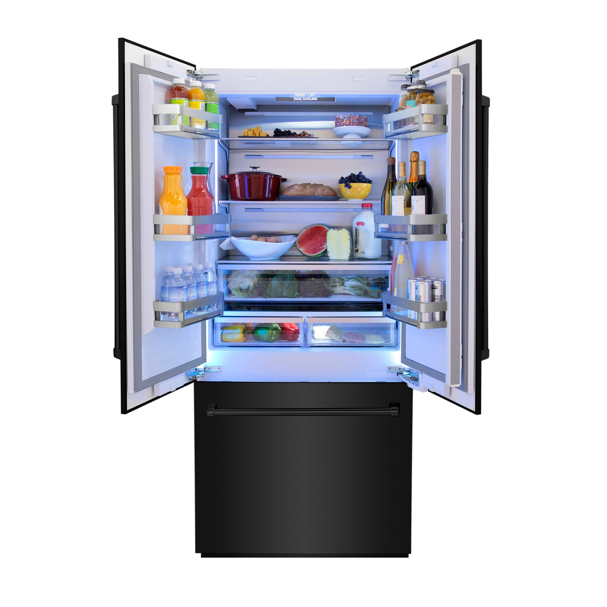 ZLINE 36 in. Built-In Refrigerator 19.6 cu. ft. Internal Water & Ice Dispenser Black Stainless Steel (RBIV-BS-36)