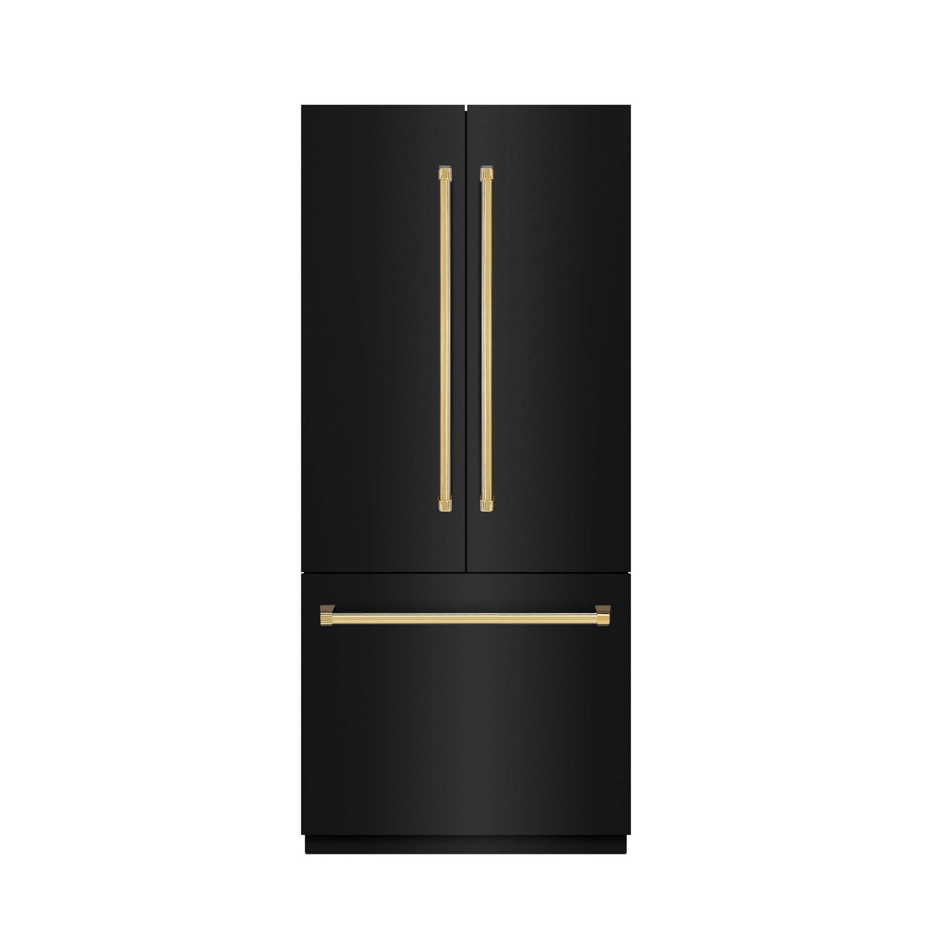 zline-36-inch-french-door-built-in-bottom-freezer-refrigerator-19-6-cu-ft-water-dispenser-ice-maker-black-stainless-steel-stainless-steel-interior-polished-gold-accents-srbivz-bs-36-g