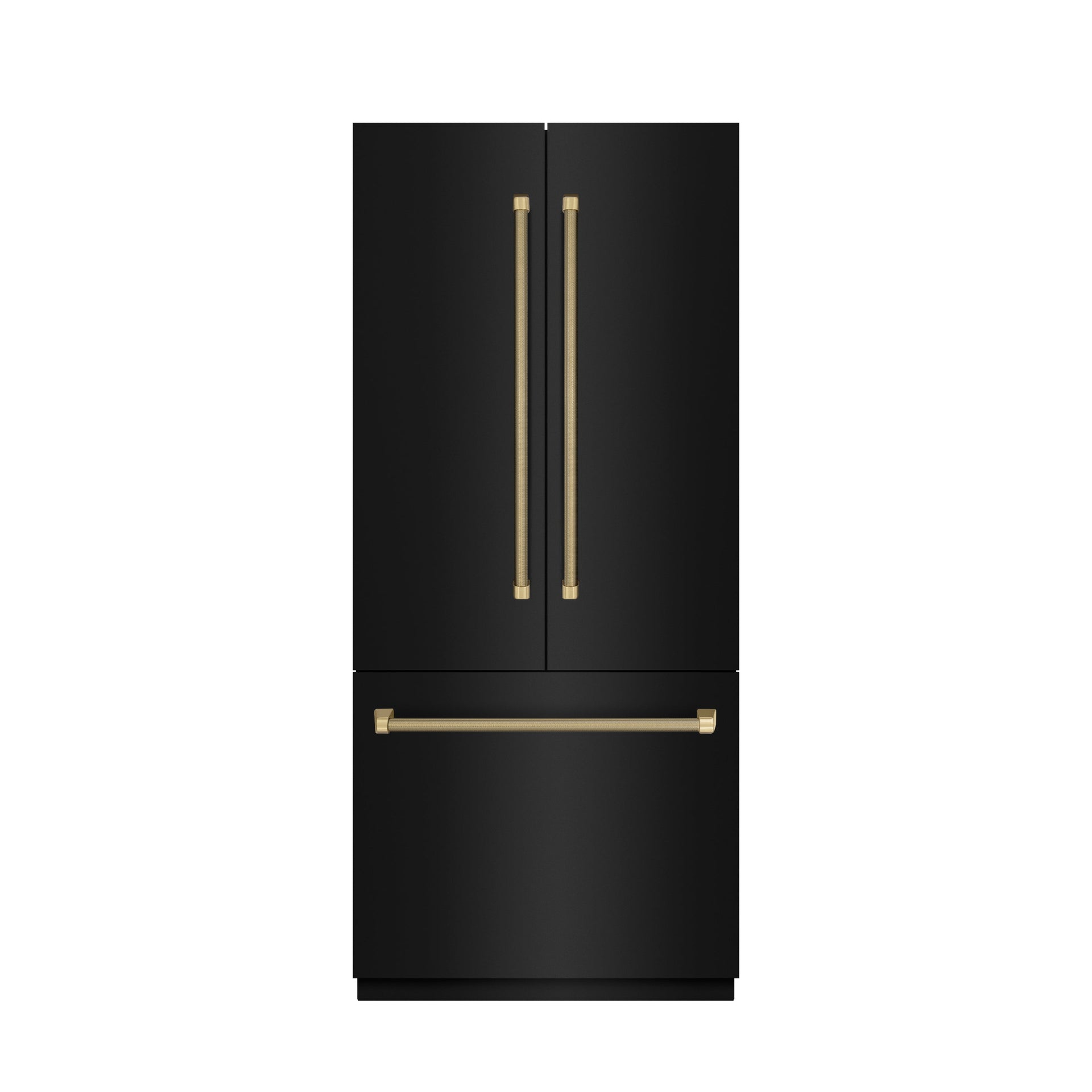 zline-36-in-french-door-built-in-bottom-freezer-refrigerator-19-6-cu-ft-water-dispenser-ice-maker-black-stainless-steel-champagne-bronze-helix-handles-srbivz-bs36kcb