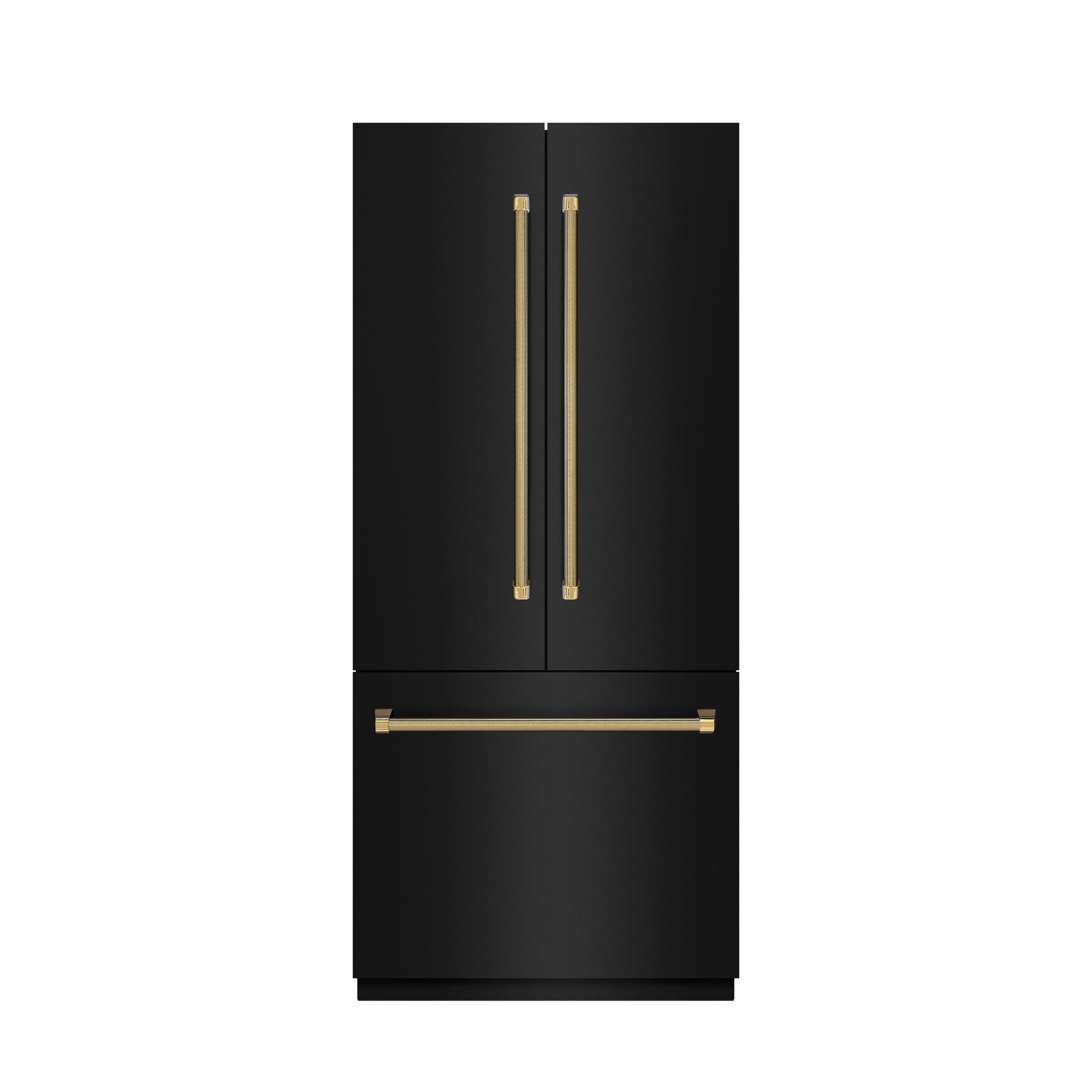 zline-36-in-french-door-built-in-bottom-freezer-refrigerator-19-6-cu-ft-water-dispenser-ice-maker-black-stainless-steel-stainless-steel-interior-polished-gold-helix-handles-srbivz-bs36kg