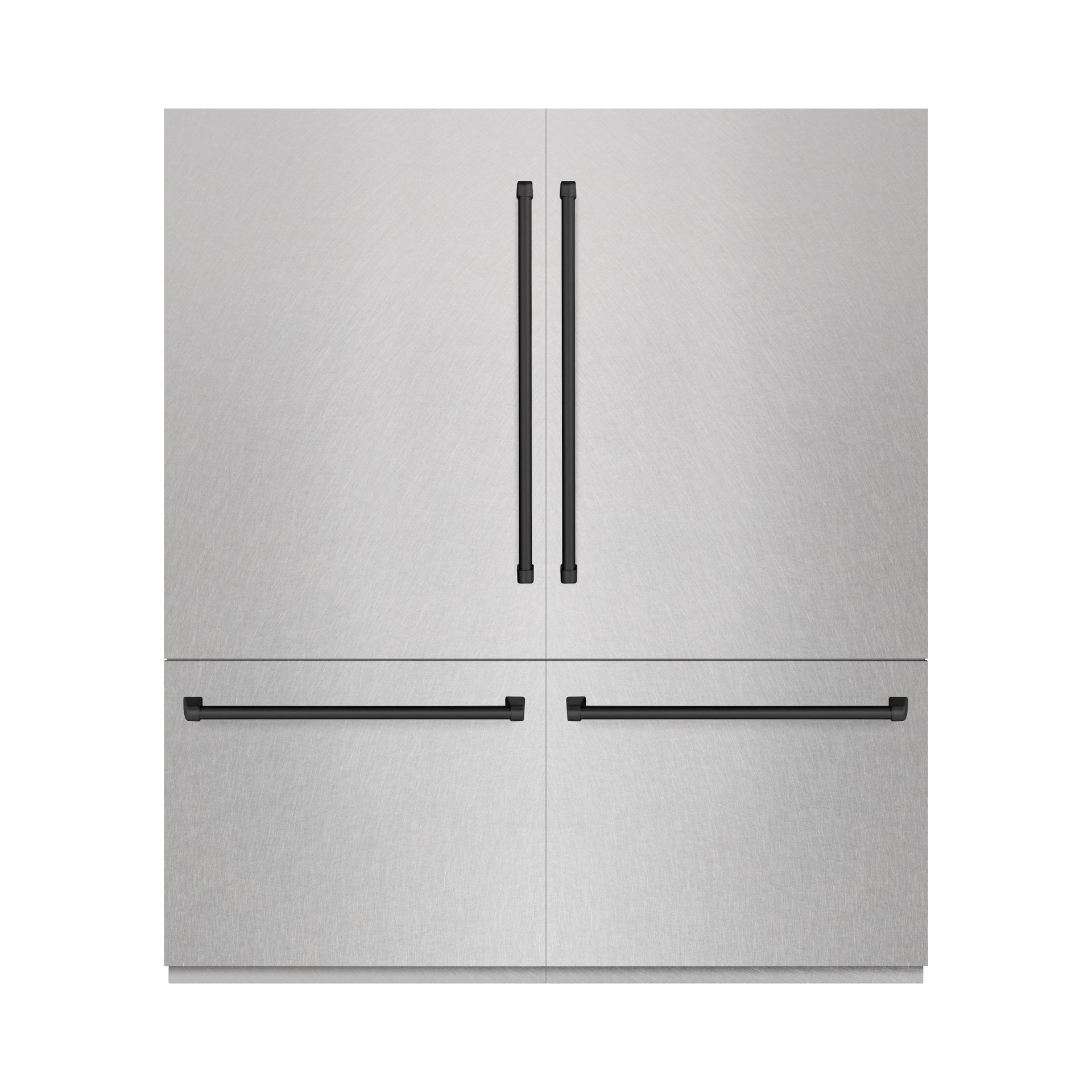 zline-72-in-french-door-built-in-bottom-freezer-refrigerator-39-6-cu-ft-water-dispensers-ice-makers-satin-stainless-steel-graphite-gray-interior-matte-black-accents-grbitz-sn-72-mb